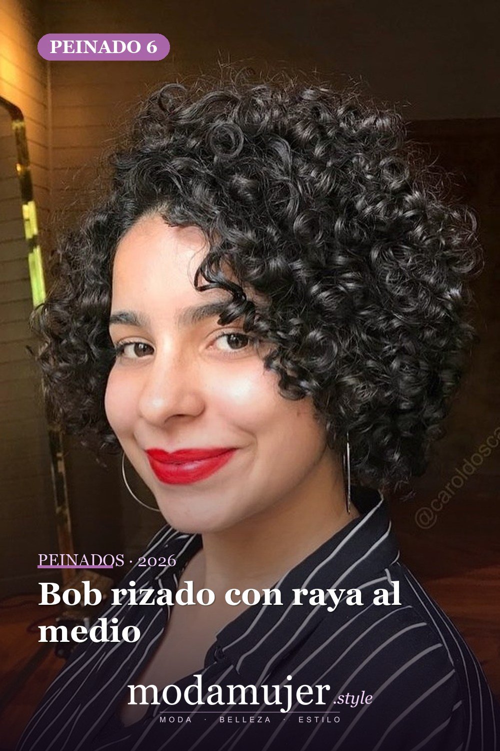 Bob rizado con raya al medio — 50 ideas de bob rizado: los mejores peinados de 2026 para cada tipo de rizo