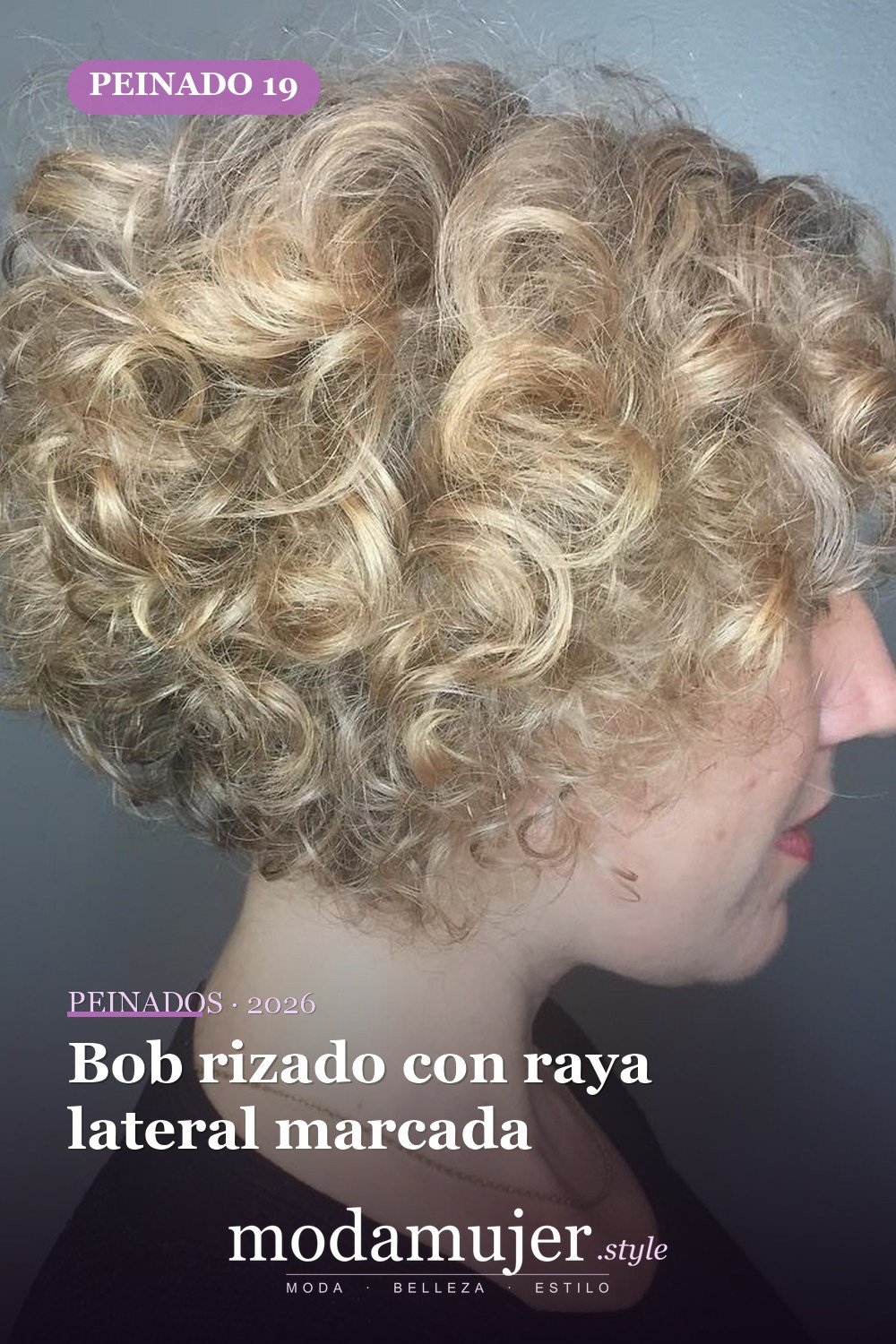 Bob rizado con raya lateral marcada — 50 ideas de bob rizado: los mejores peinados de 2026 para cada tipo de rizo