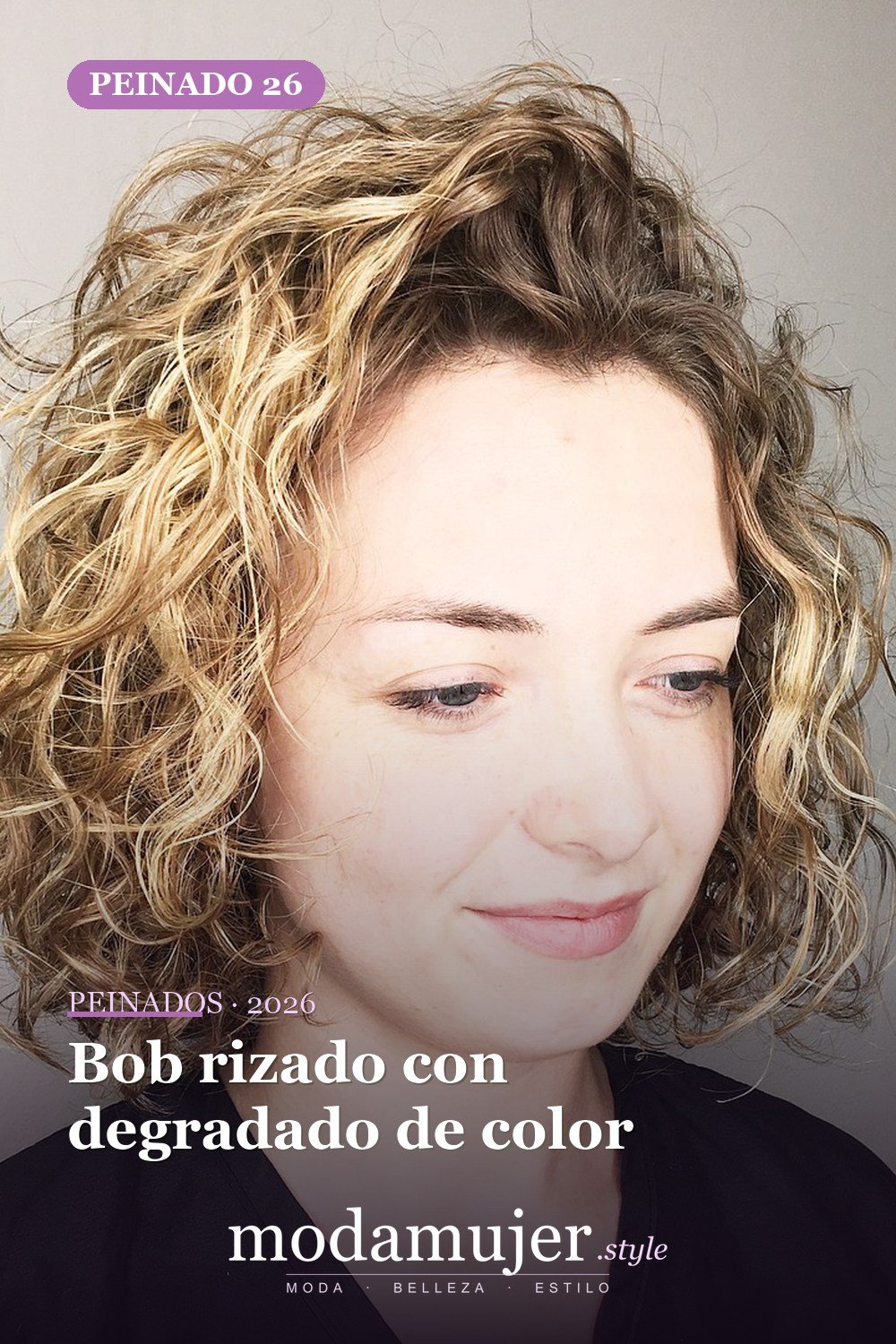 Bob rizado con degradado de color — 50 ideas de bob rizado: los mejores peinados de 2026 para cada tipo de rizo
