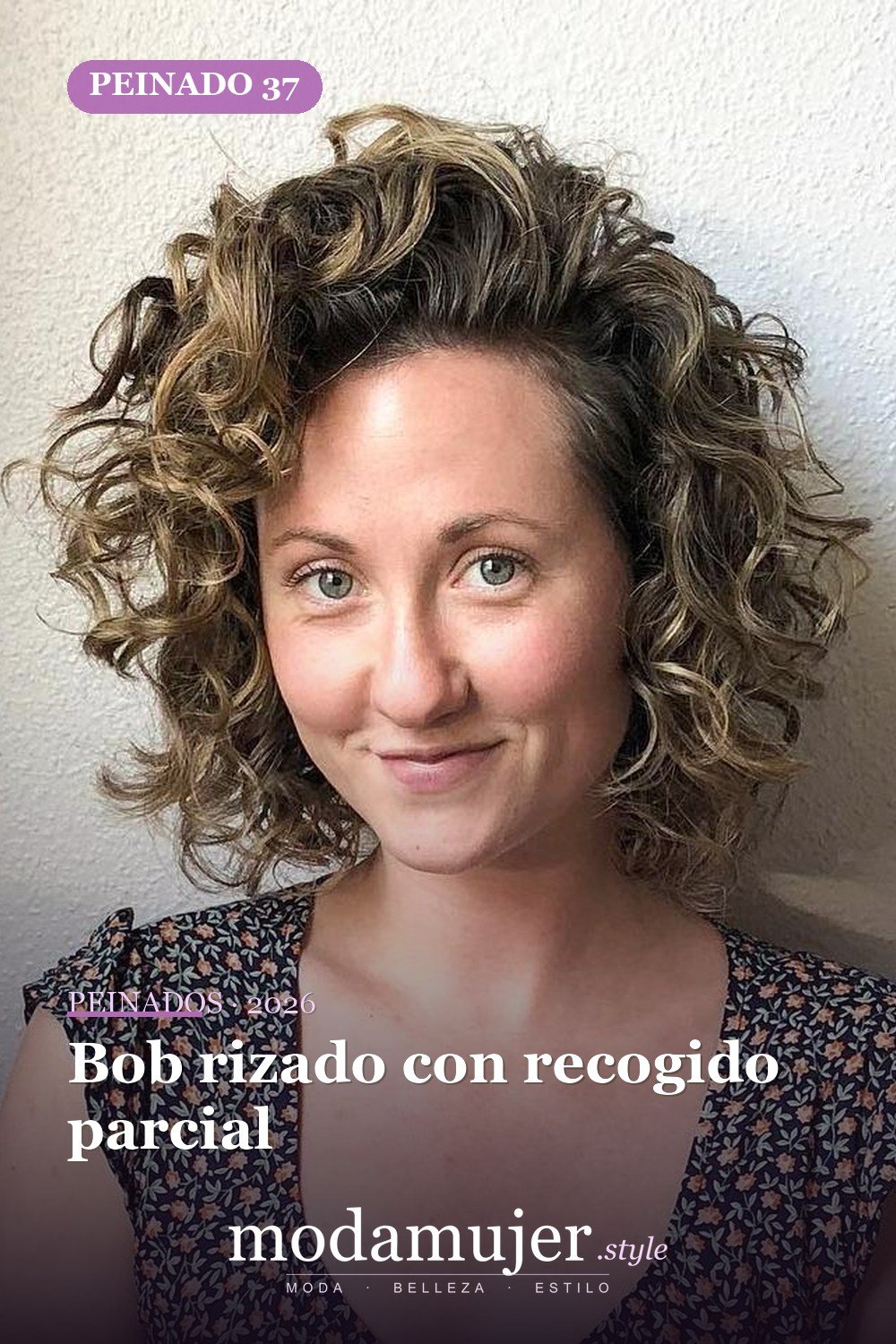 Bob rizado con recogido parcial — 50 ideas de bob rizado: los mejores peinados de 2026 para cada tipo de rizo