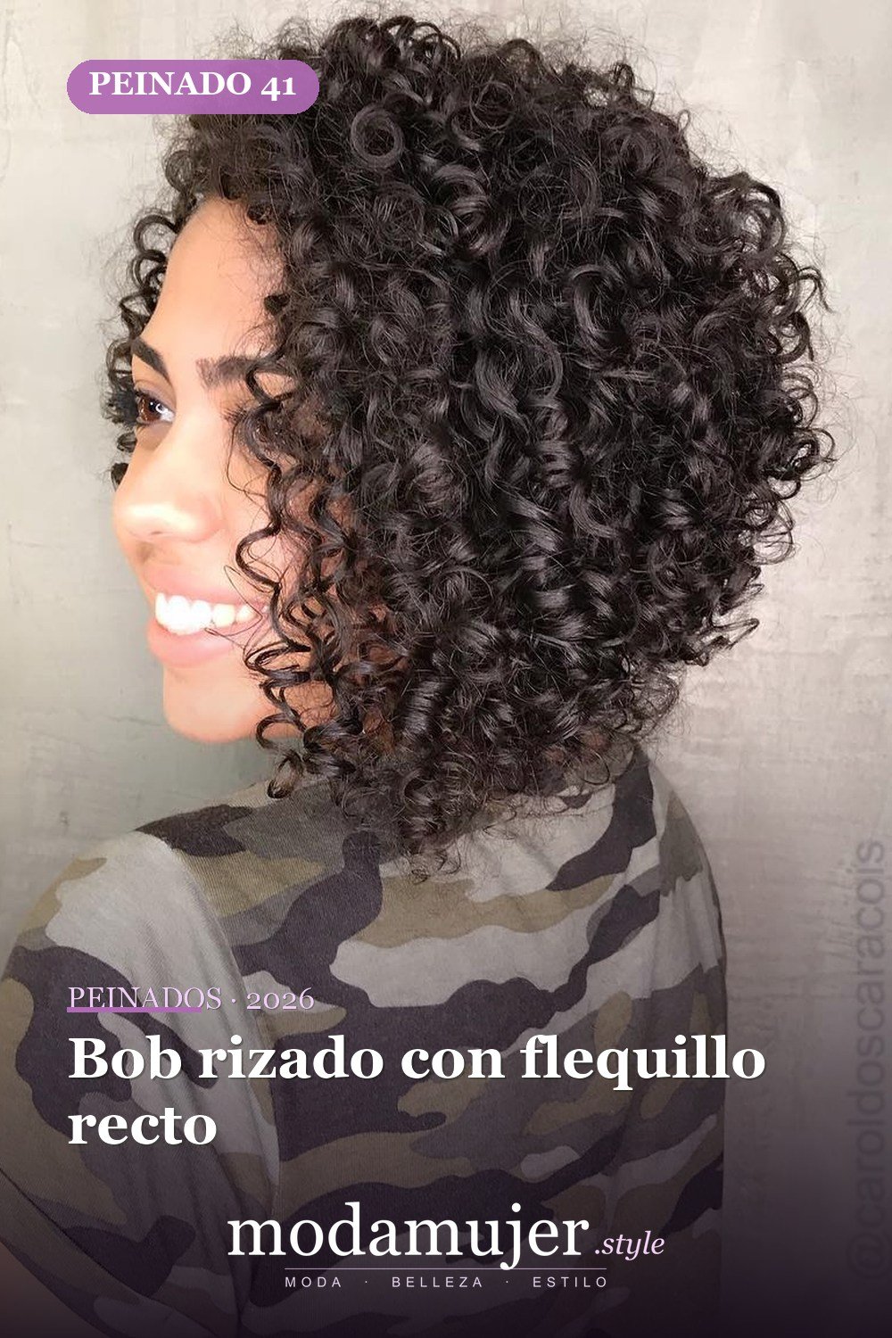 Bob rizado con flequillo recto — 50 ideas de bob rizado: los mejores peinados de 2026 para cada tipo de rizo