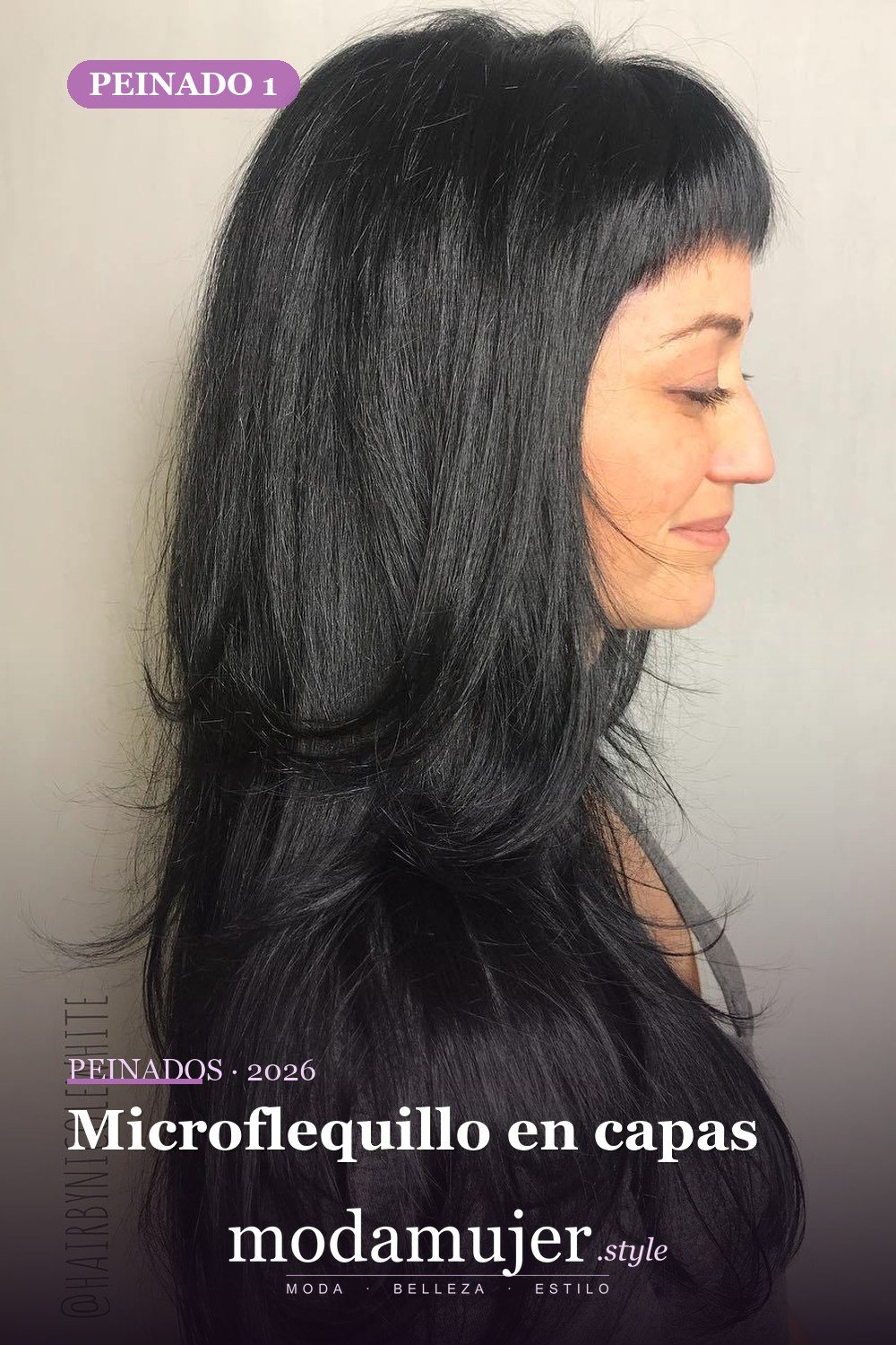 Microflequillo en capas — 50 ideas de cabello largo en capas con flequillo