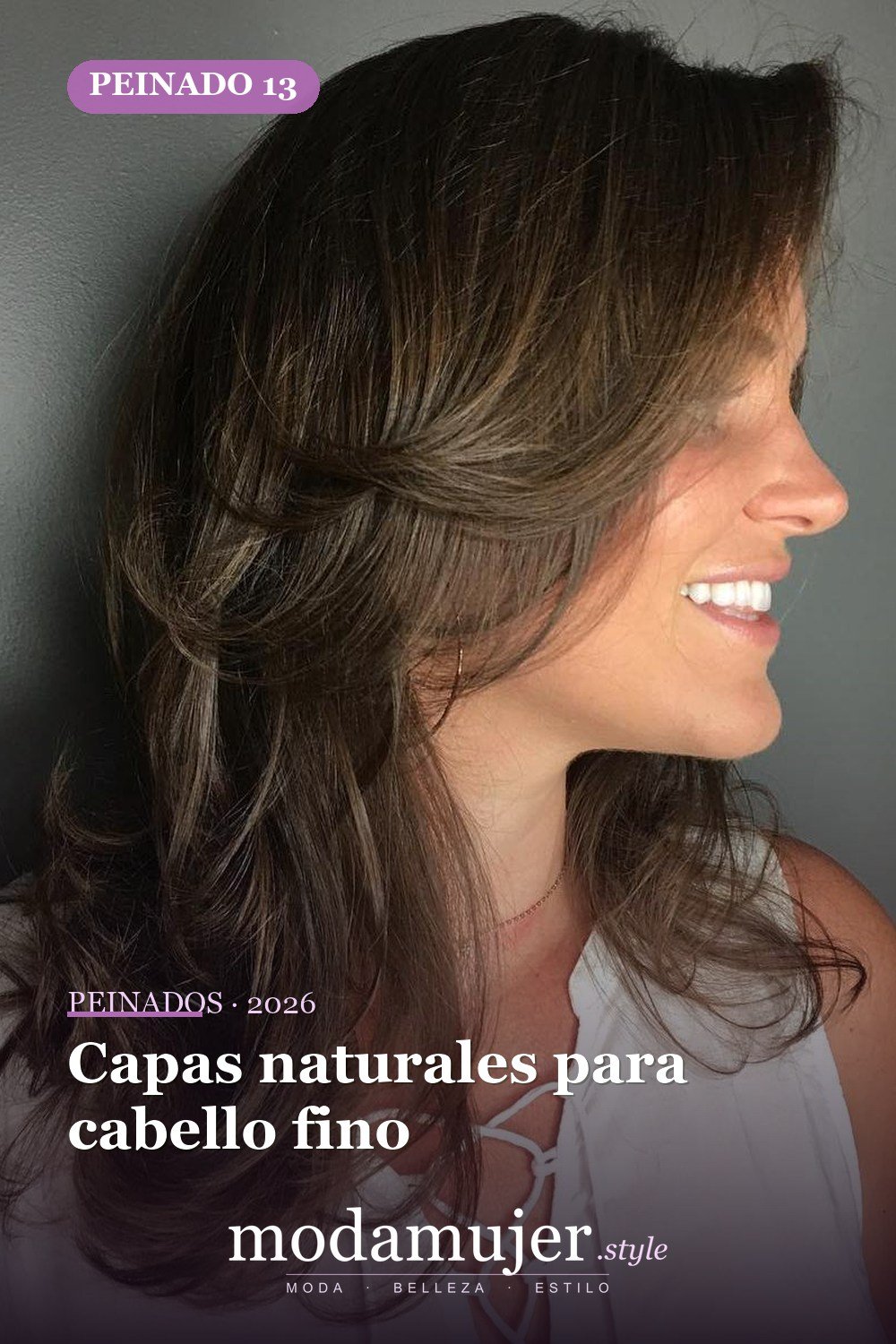 Capas naturales para cabello fino — 50 ideas de cabello largo en capas con flequillo