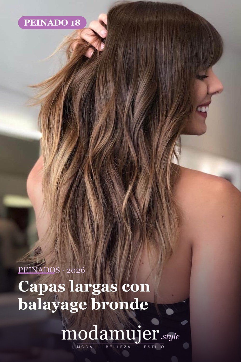 Capas largas con balayage bronde — 50 ideas de cabello largo en capas con flequillo