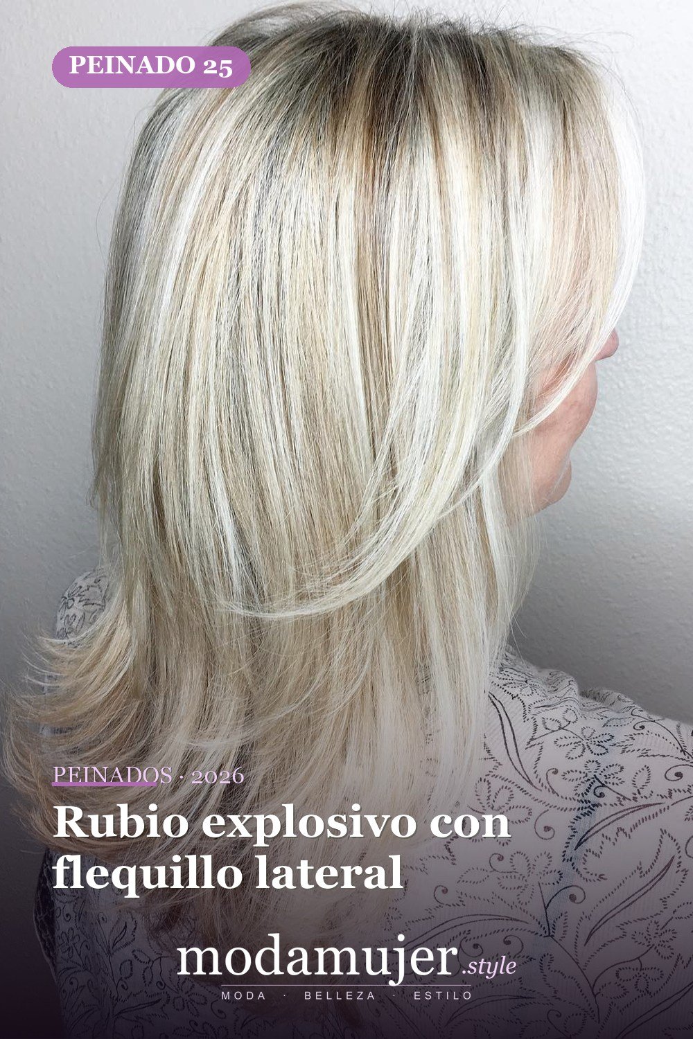 Rubio explosivo con flequillo lateral — 50 ideas de cabello largo en capas con flequillo
