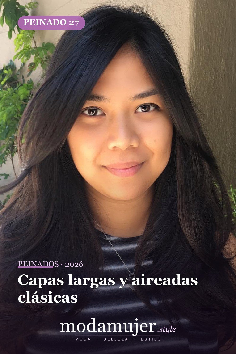 Capas largas y aireadas clásicas — 50 ideas de cabello largo en capas con flequillo