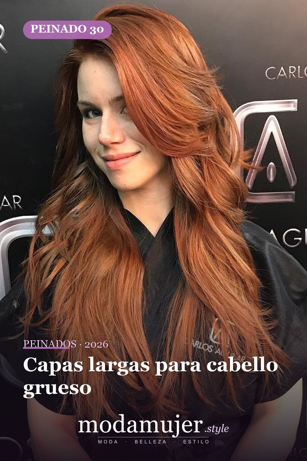 Capas largas para cabello grueso — 50 ideas de cabello largo en capas con flequillo
