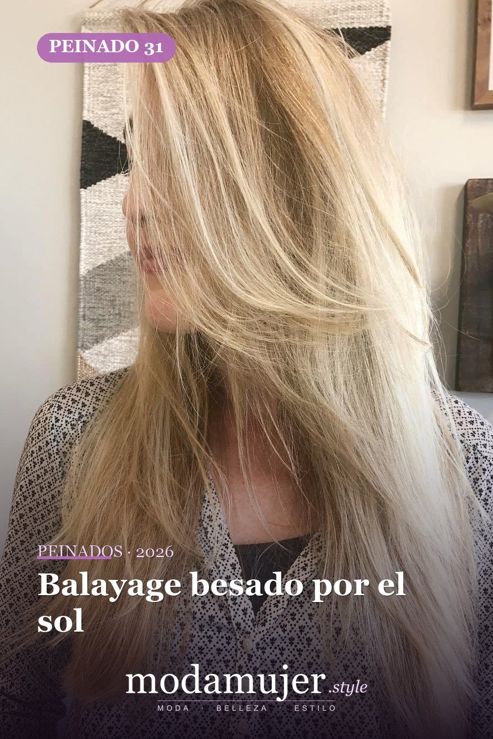 Balayage besado por el sol — 50 ideas de cabello largo en capas con flequillo
