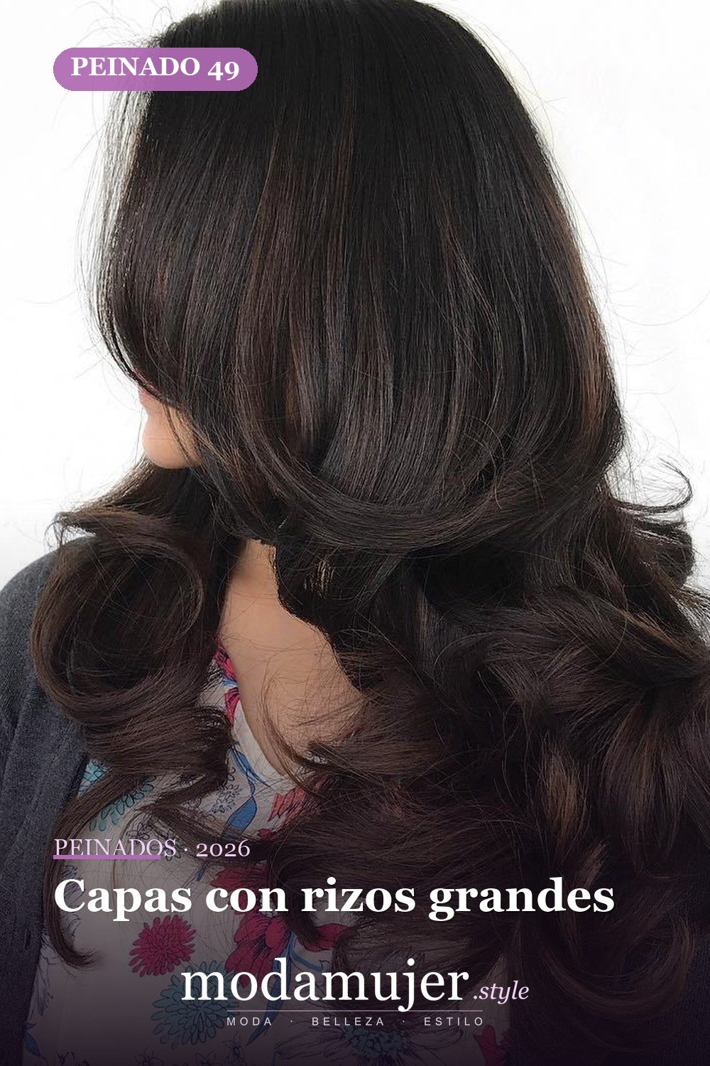 Capas con rizos grandes — 50 ideas de cabello largo en capas con flequillo