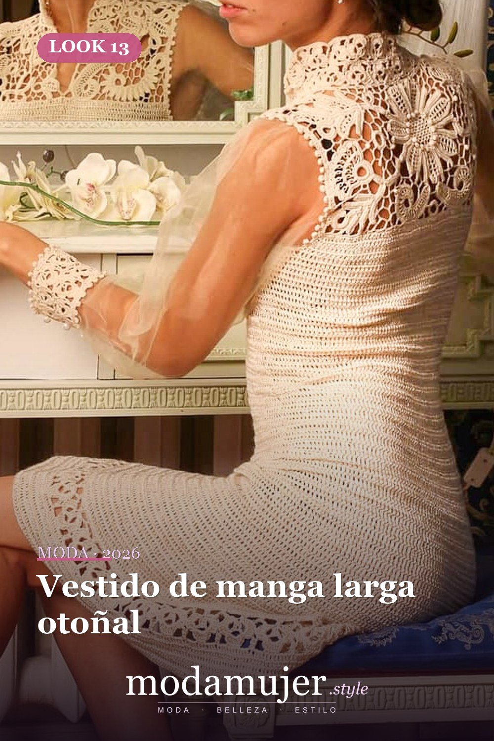 Vestido de manga larga otoñal — 50+ Ideas e imágenes de patrones de vestido de ganchillo elegantes