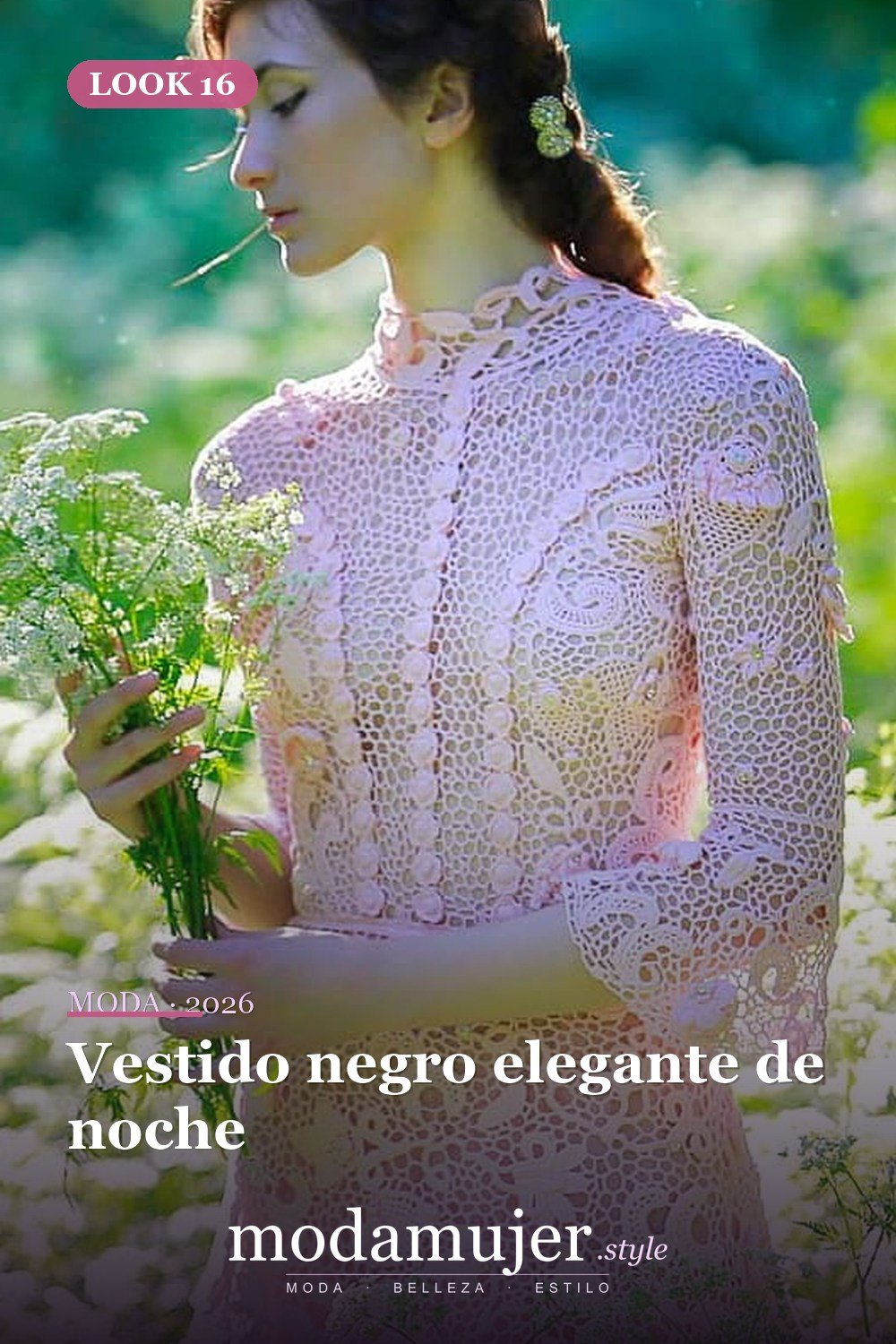 Vestido negro elegante de noche — 50+ Ideas e imágenes de patrones de vestido de ganchillo elegantes