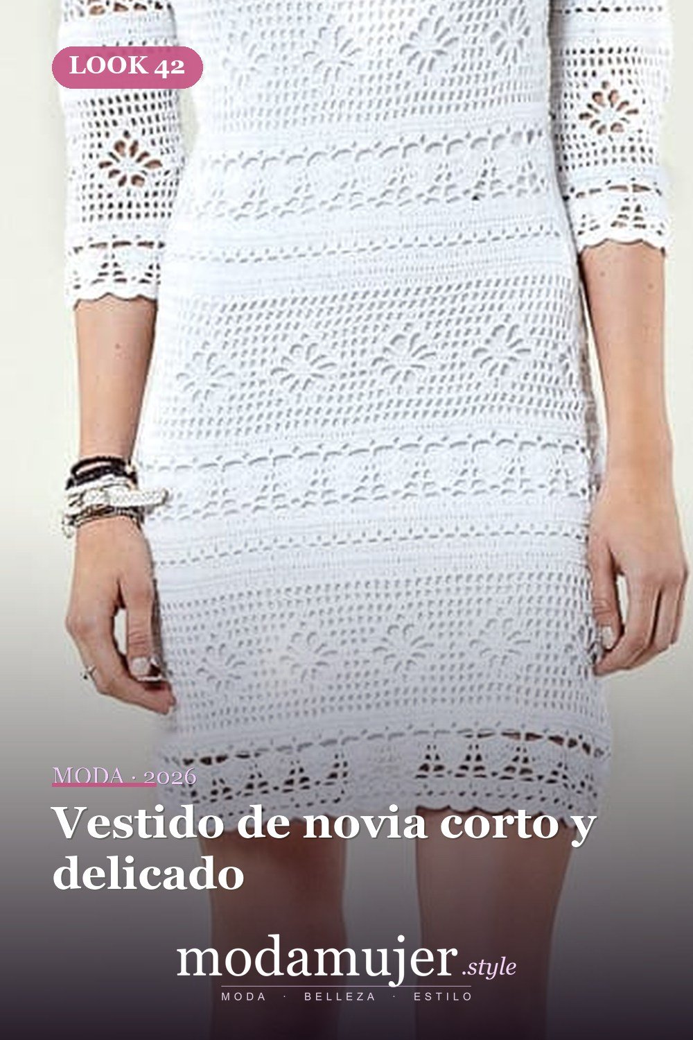 Vestido de novia corto y delicado — 50+ Ideas e imágenes de patrones de vestido de ganchillo elegantes