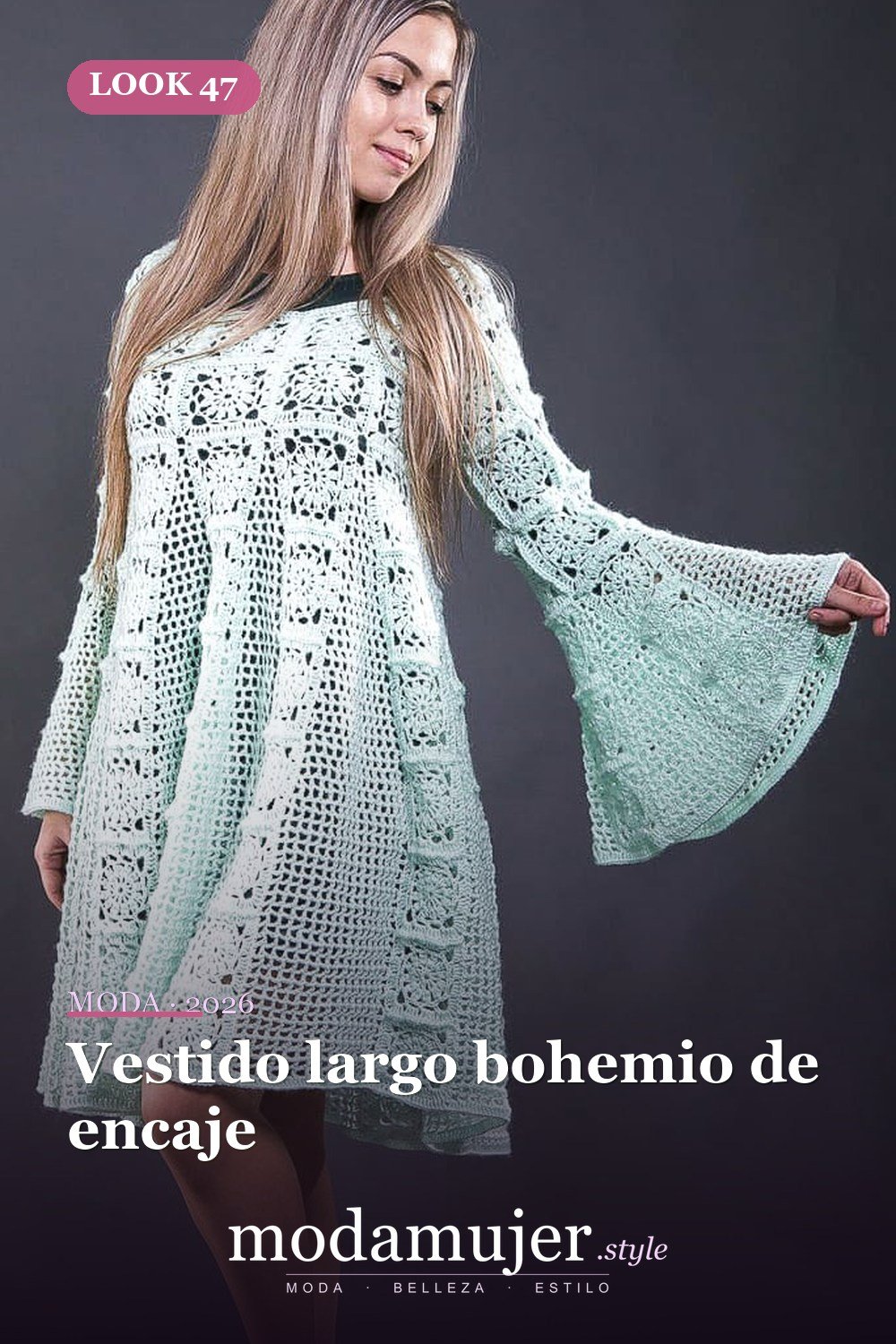 Vestido largo bohemio de encaje — 50+ Ideas e imágenes de patrones de vestido de ganchillo elegantes