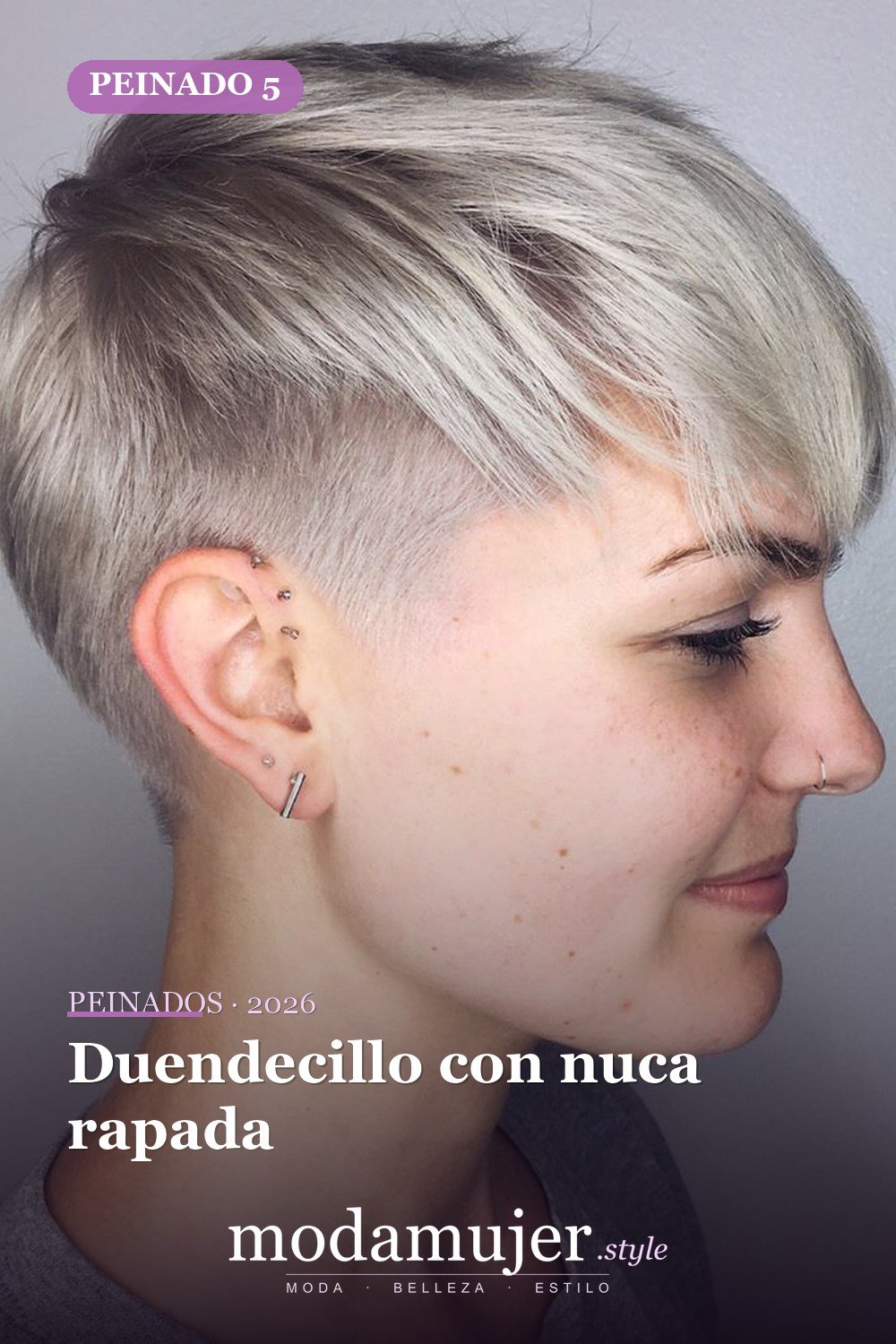 Duendecillo con nuca rapada — 50 ideas frescas de corte de duendecillo picado
