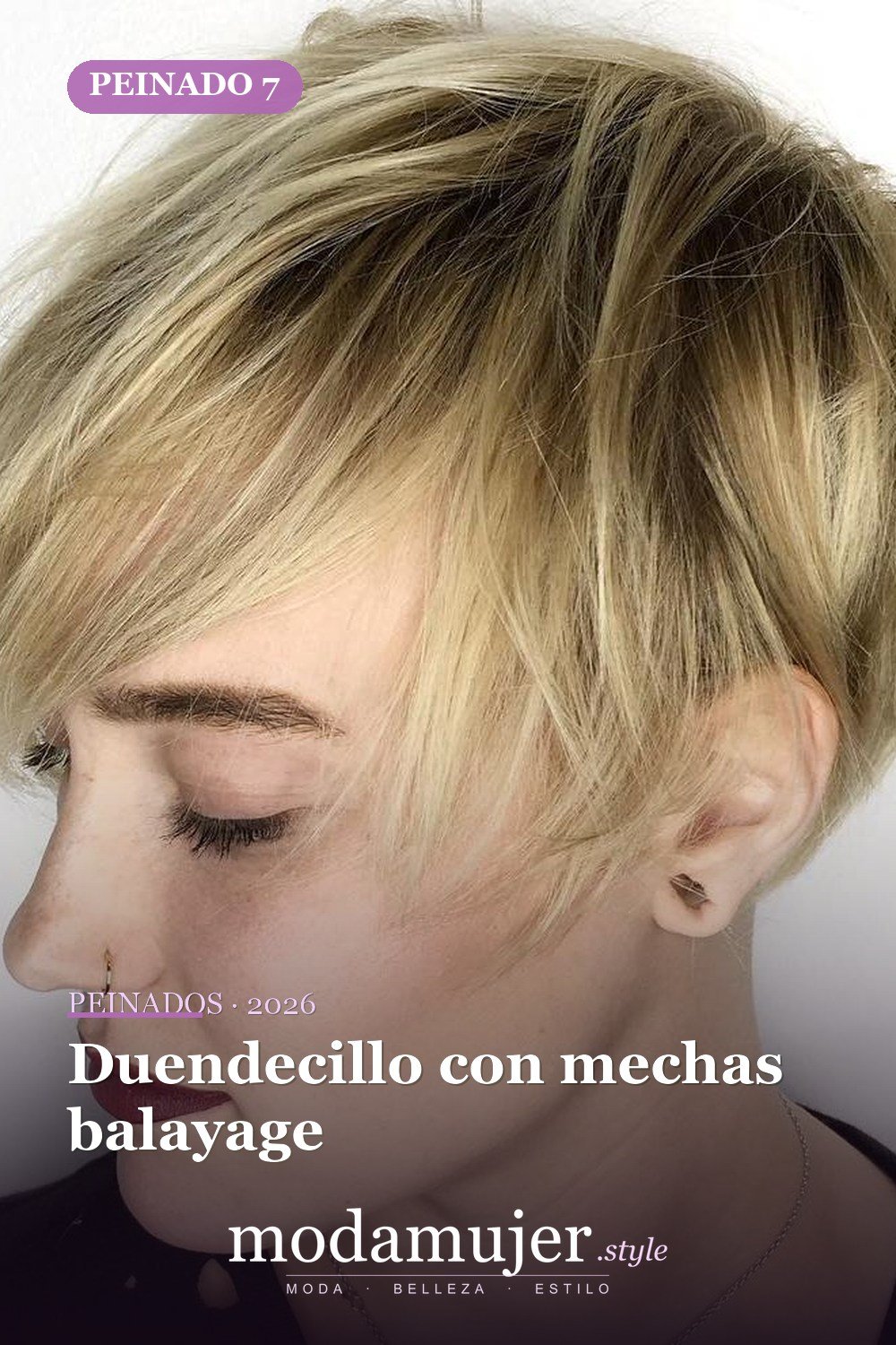Duendecillo con mechas balayage — 50 ideas frescas de corte de duendecillo picado