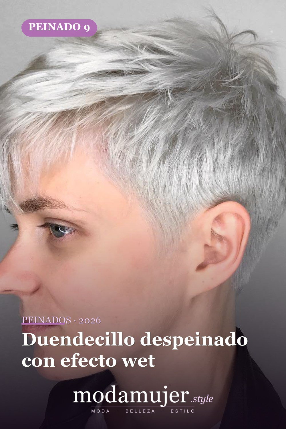 Duendecillo despeinado con efecto wet — 50 ideas frescas de corte de duendecillo picado