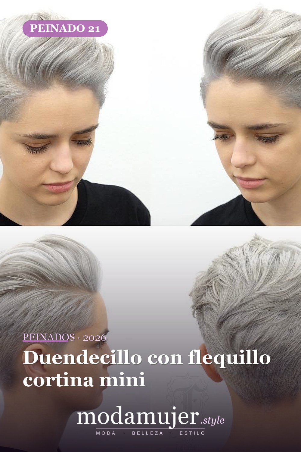Duendecillo con flequillo cortina mini — 50 ideas frescas de corte de duendecillo picado