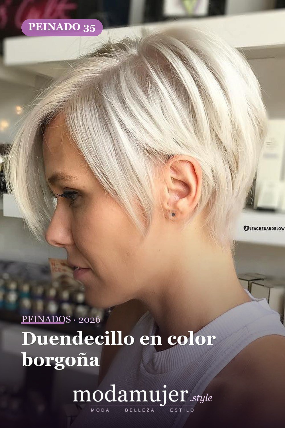 Duendecillo en color borgoña — 50 ideas frescas de corte de duendecillo picado
