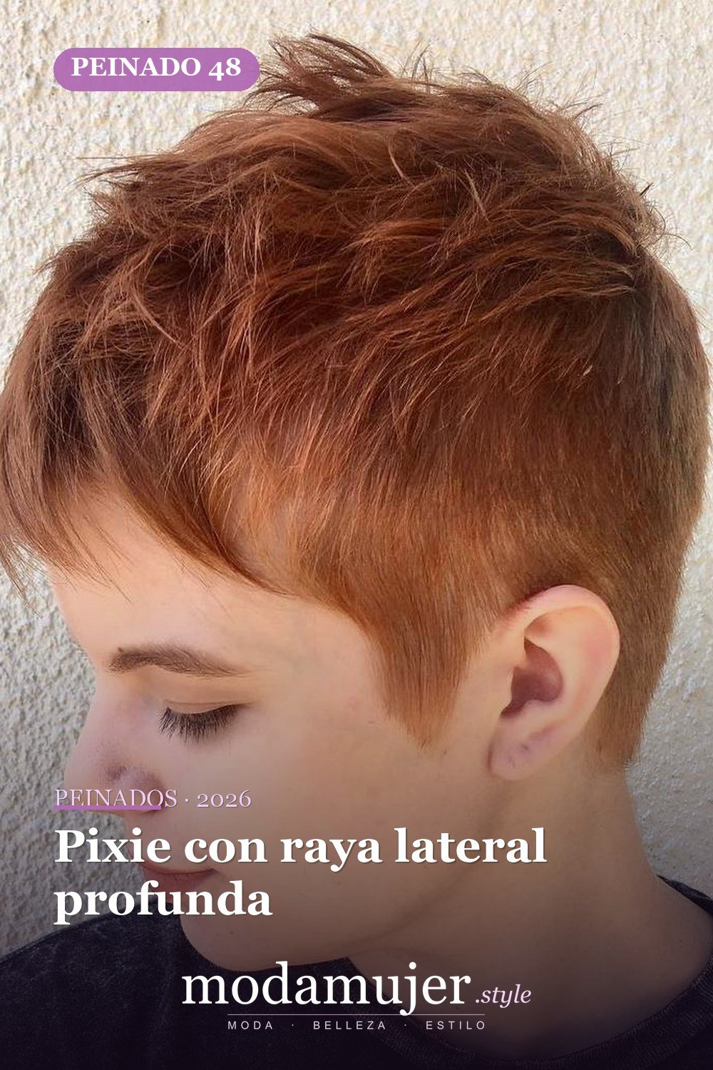 Pixie con raya lateral profunda — 50 ideas frescas de corte de duendecillo picado