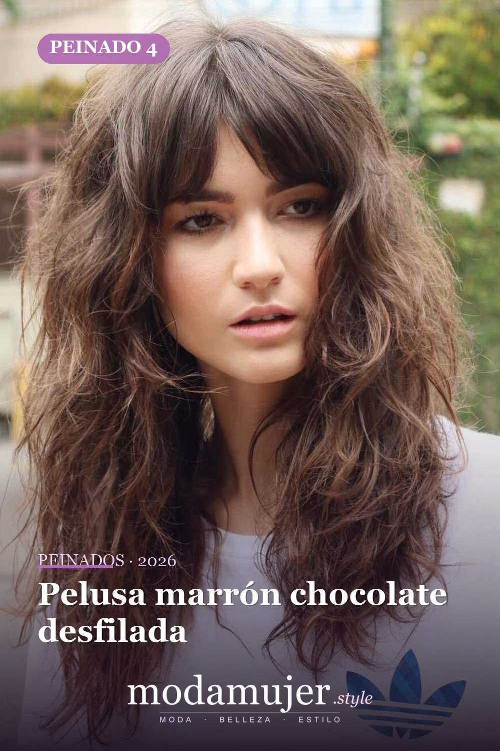 Pelusa marrón chocolate desfilada — 50 ideas y tendencias de corte de pelo de pelusa larga