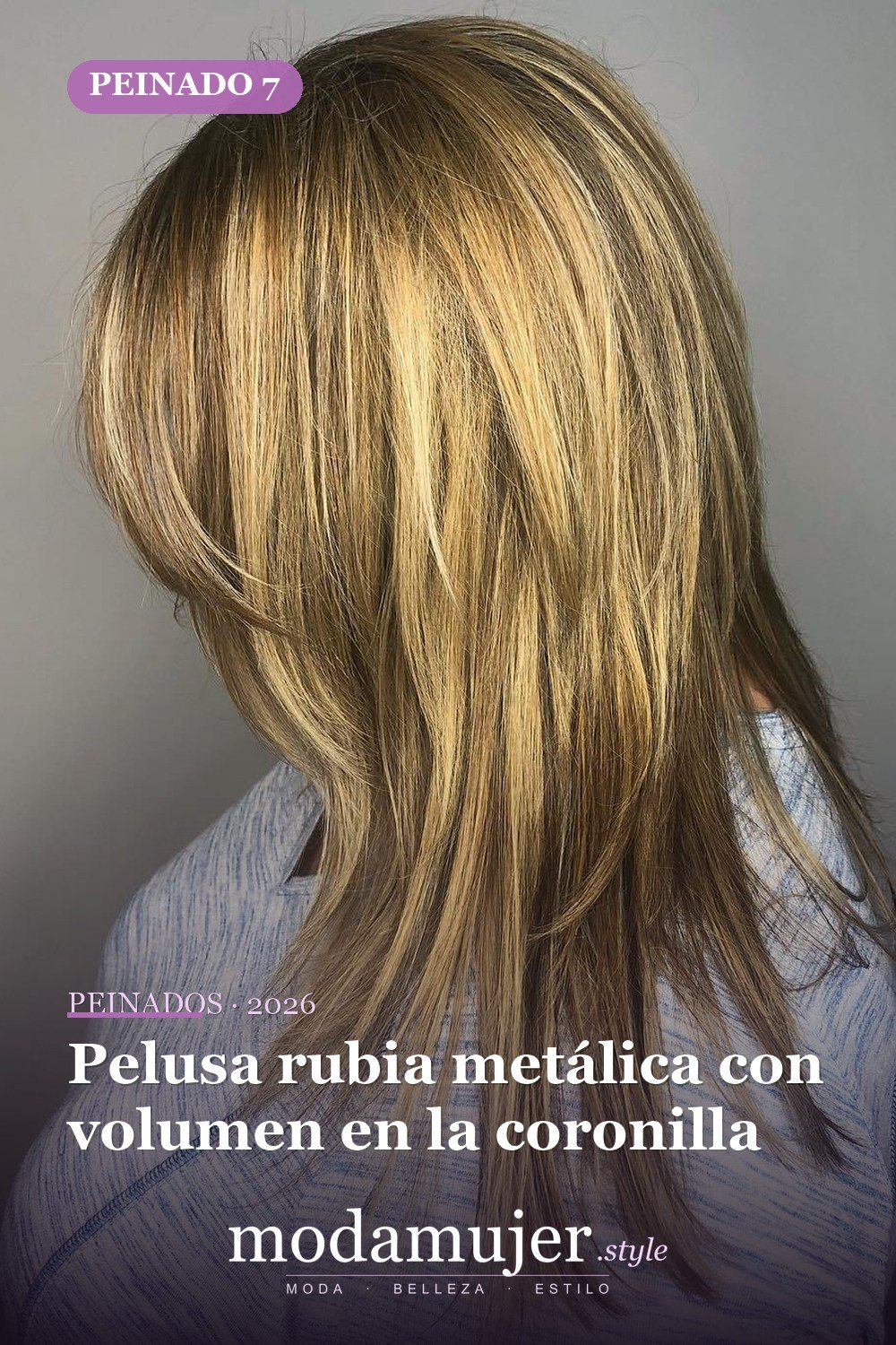 Pelusa rubia metálica con volumen en la coronilla — 50 ideas y tendencias de corte de pelo de pelusa larga