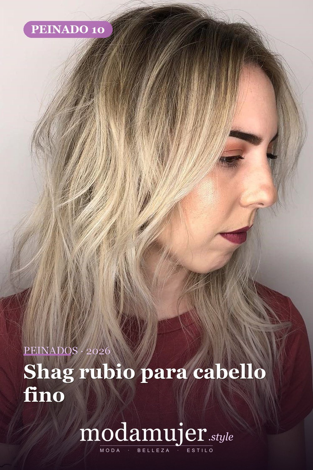 Shag rubio para cabello fino — 50 ideas y tendencias de corte de pelo de pelusa larga