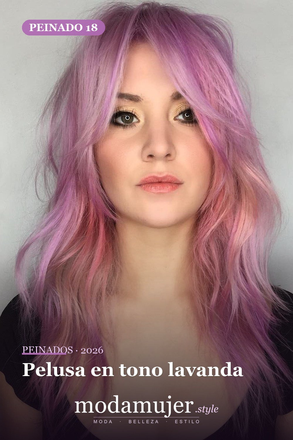 Pelusa en tono lavanda — 50 ideas y tendencias de corte de pelo de pelusa larga