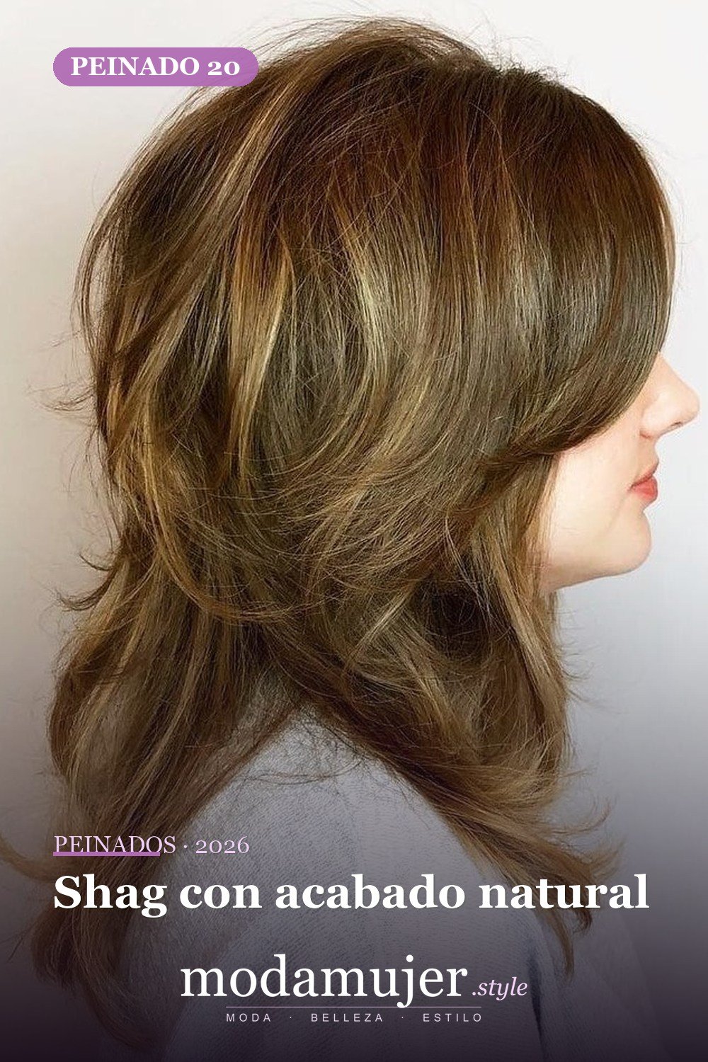 Shag con acabado natural — 50 ideas y tendencias de corte de pelo de pelusa larga