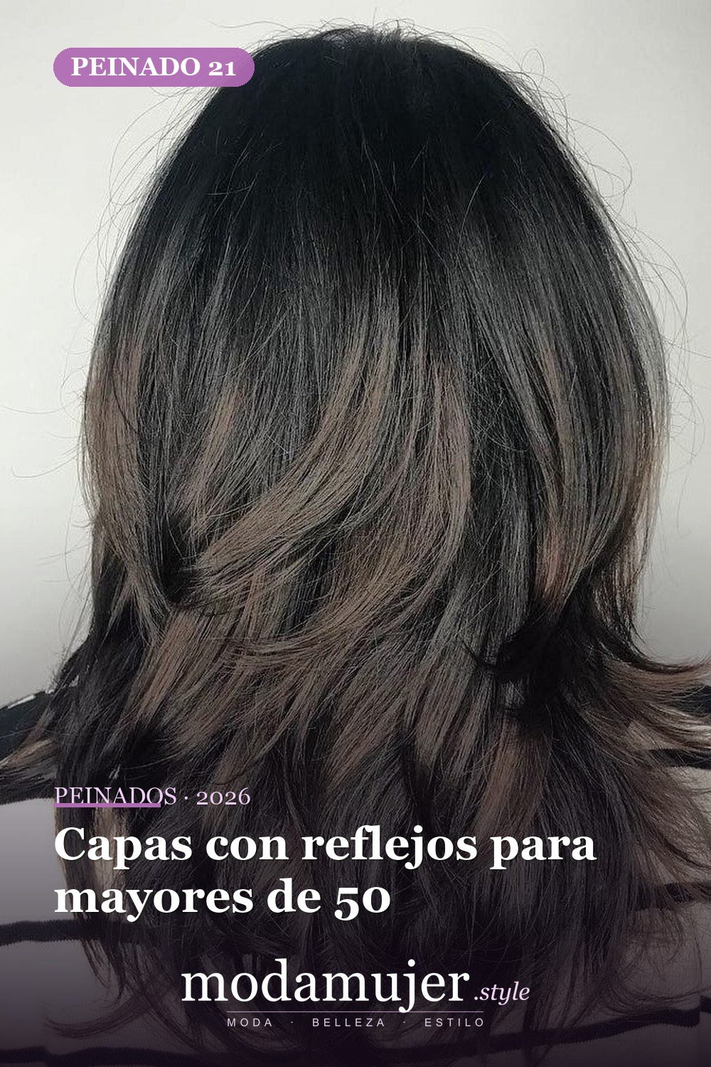 Capas con reflejos para mayores de 50 — 50 ideas y tendencias de corte de pelo de pelusa larga