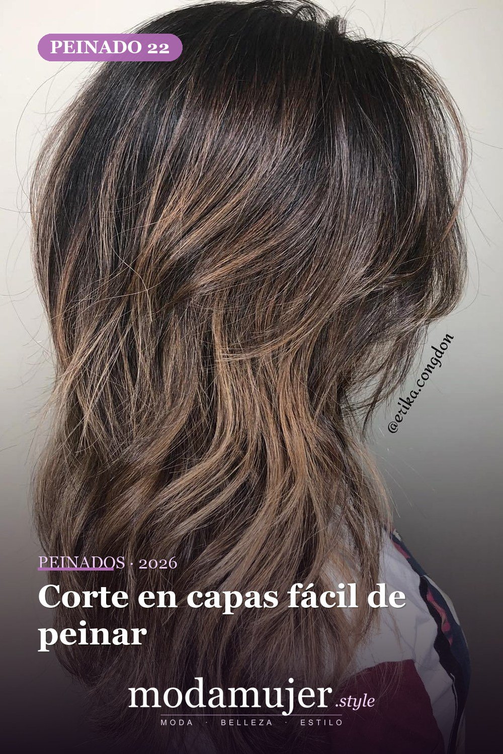 Corte en capas fácil de peinar — 50 ideas y tendencias de corte de pelo de pelusa larga