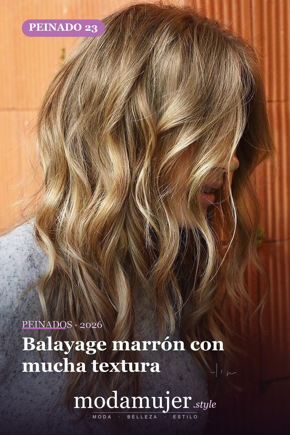 Balayage marrón con mucha textura — 50 ideas y tendencias de corte de pelo de pelusa larga