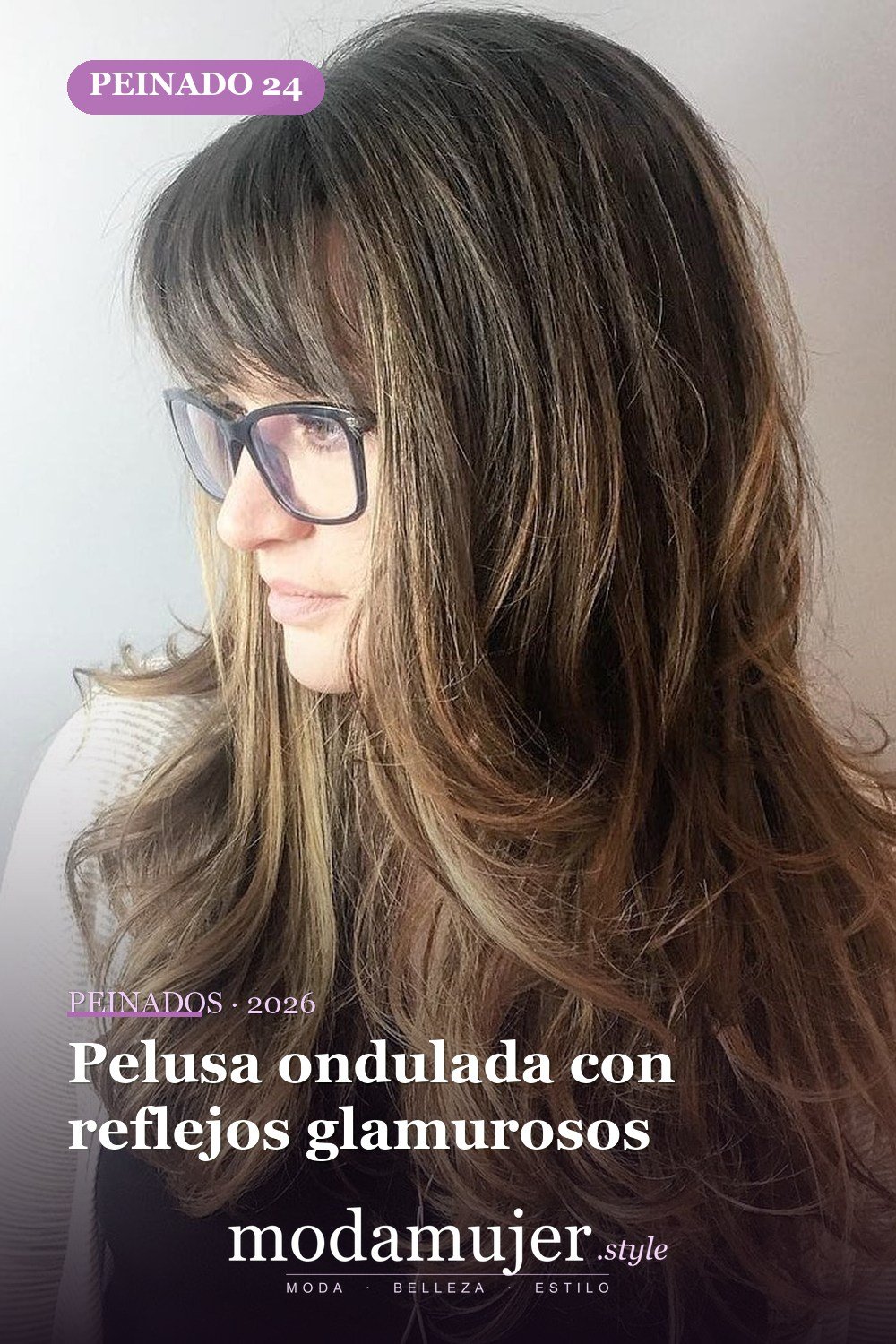 Pelusa ondulada con reflejos glamurosos — 50 ideas y tendencias de corte de pelo de pelusa larga