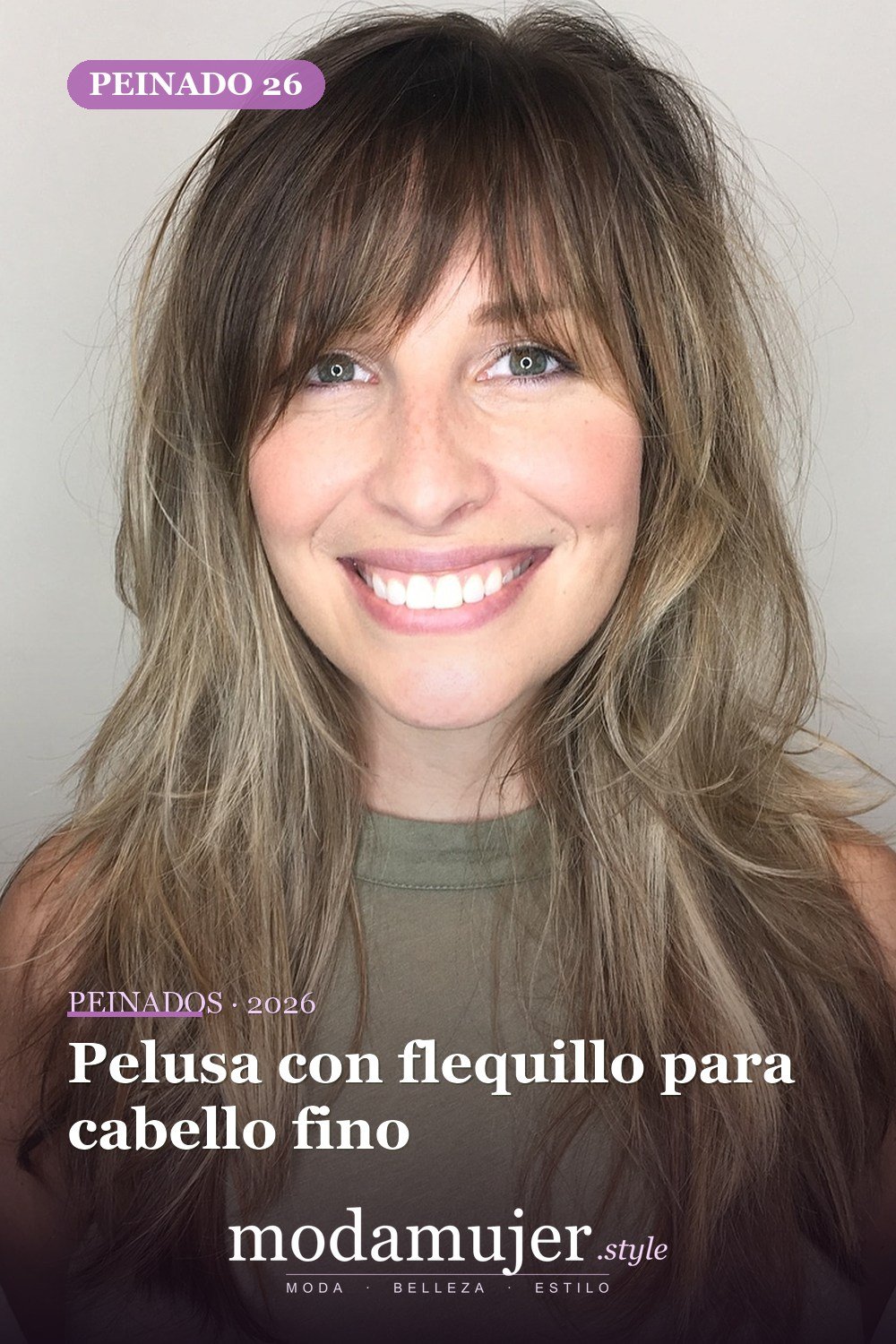 Pelusa con flequillo para cabello fino — 50 ideas y tendencias de corte de pelo de pelusa larga