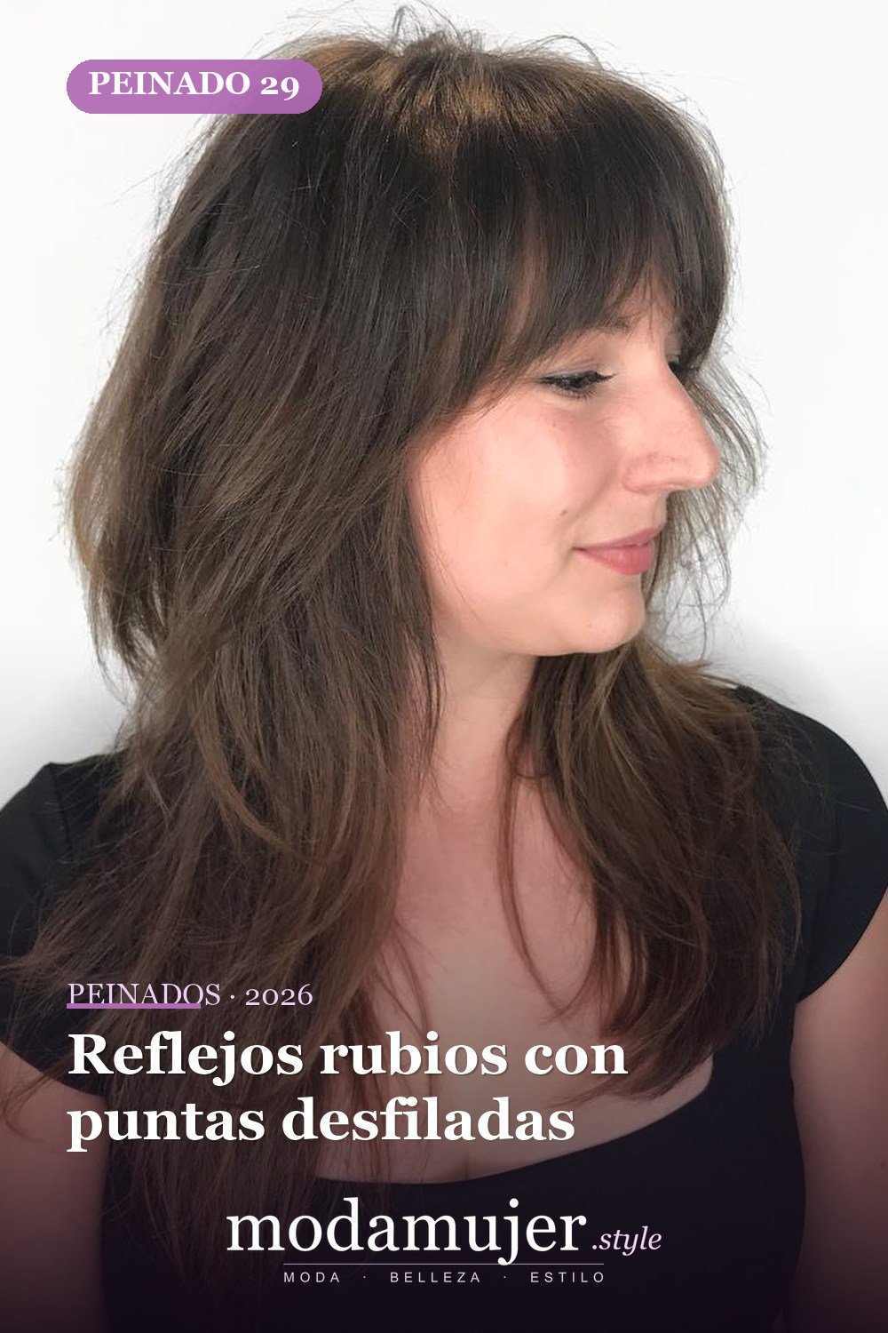Reflejos rubios con puntas desfiladas — 50 ideas y tendencias de corte de pelo de pelusa larga