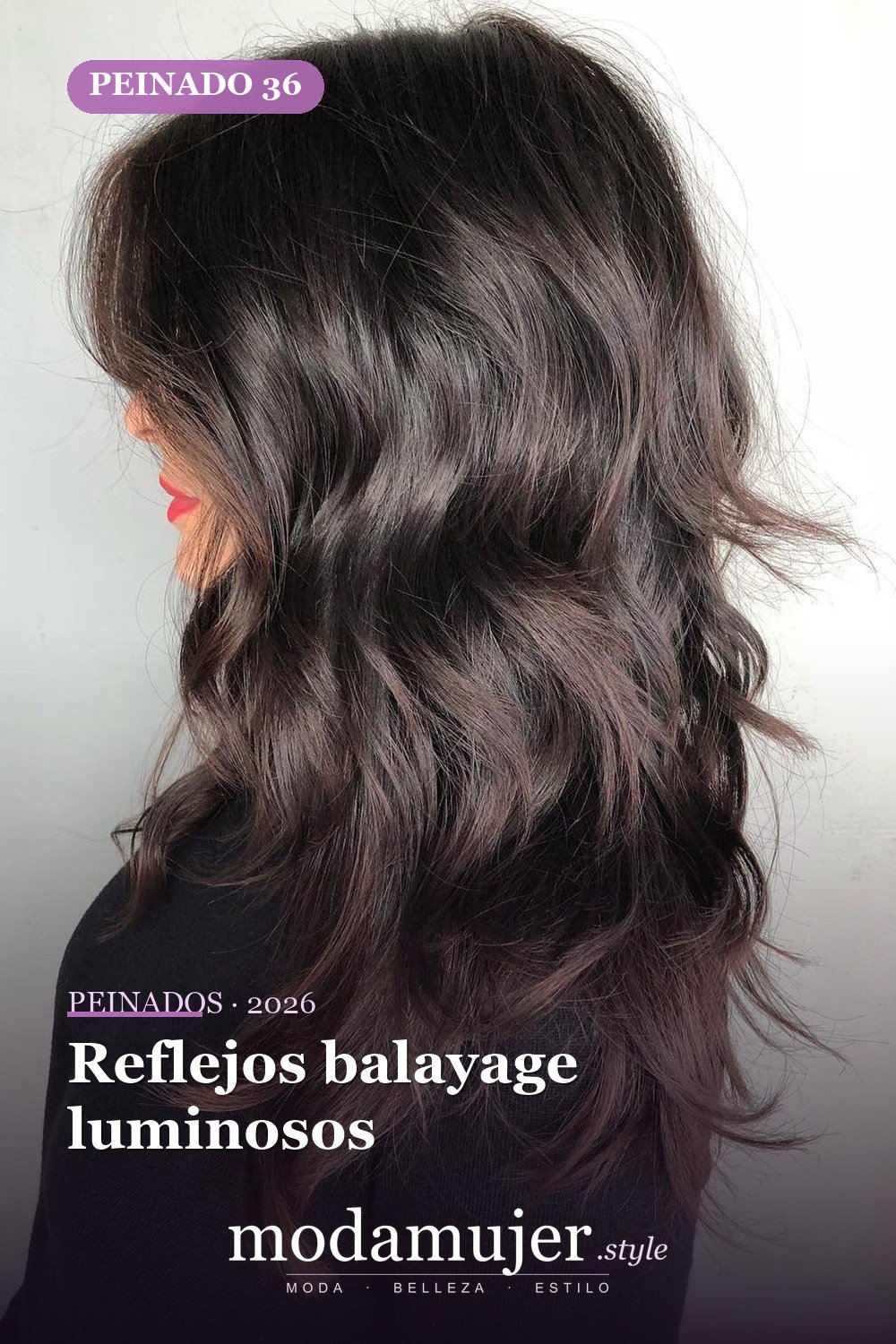 Reflejos balayage luminosos — 50 ideas y tendencias de corte de pelo de pelusa larga
