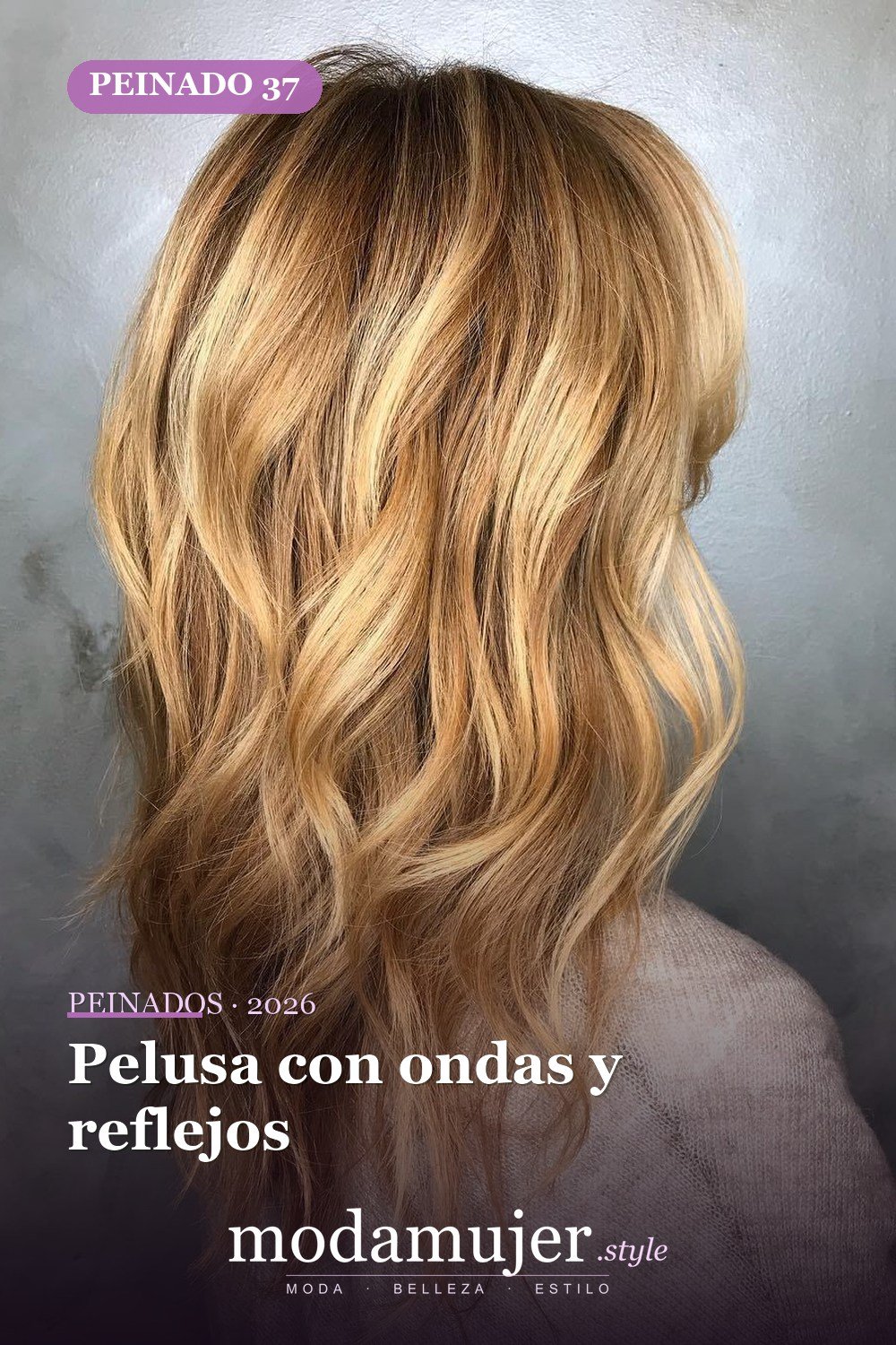 Pelusa con ondas y reflejos — 50 ideas y tendencias de corte de pelo de pelusa larga