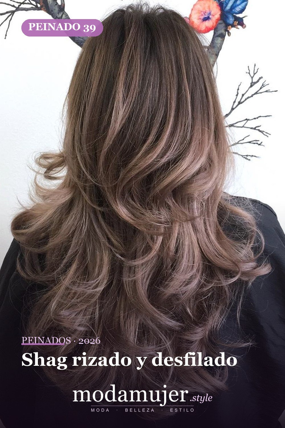 Shag rizado y desfilado — 50 ideas y tendencias de corte de pelo de pelusa larga