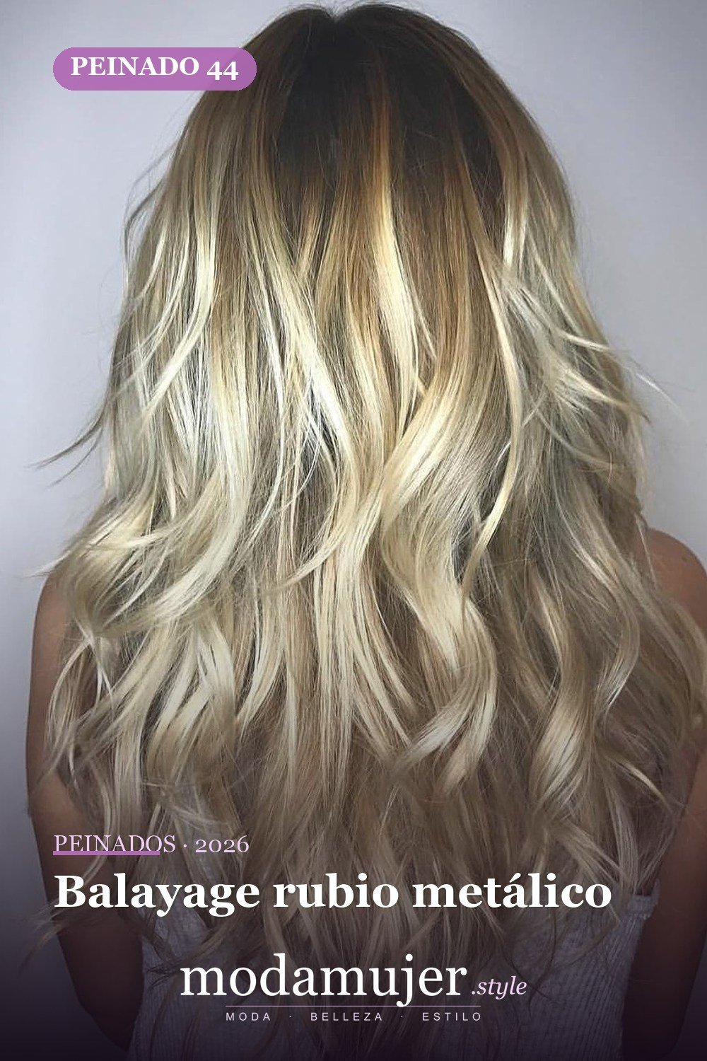 Balayage rubio metálico — 50 ideas y tendencias de corte de pelo de pelusa larga