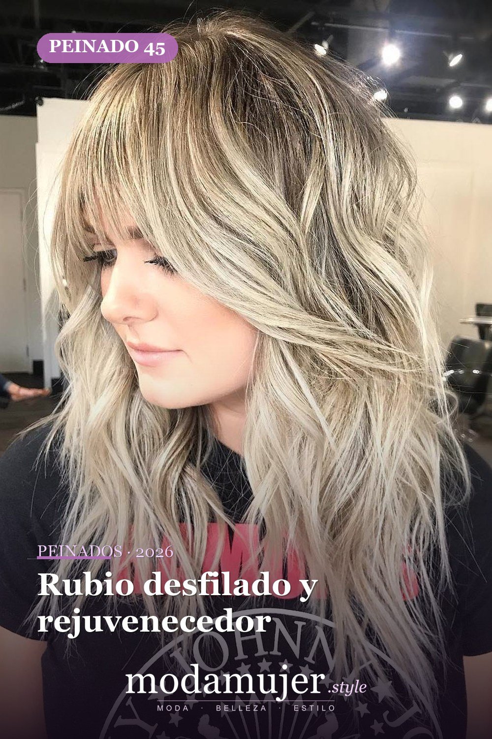 Rubio desfilado y rejuvenecedor — 50 ideas y tendencias de corte de pelo de pelusa larga