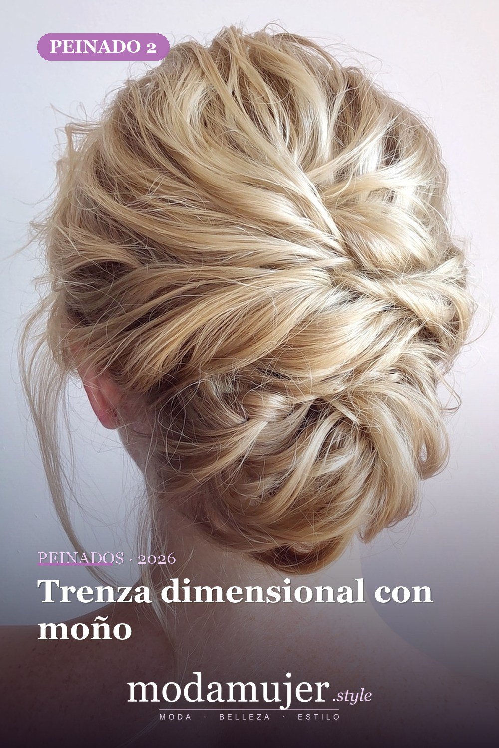 Trenza dimensional con moño — 50 maravillosos peinados para cabello medio que inspiran nuevos looks