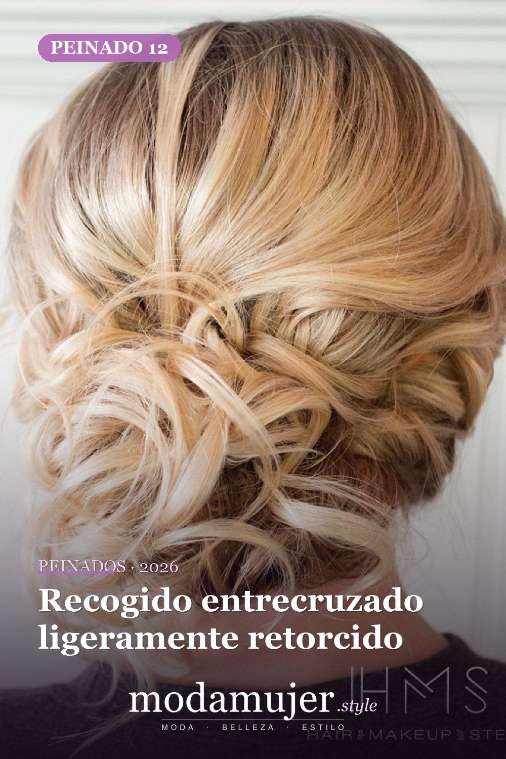 Recogido entrecruzado ligeramente retorcido — 50 maravillosos peinados para cabello medio que inspiran nuevos looks
