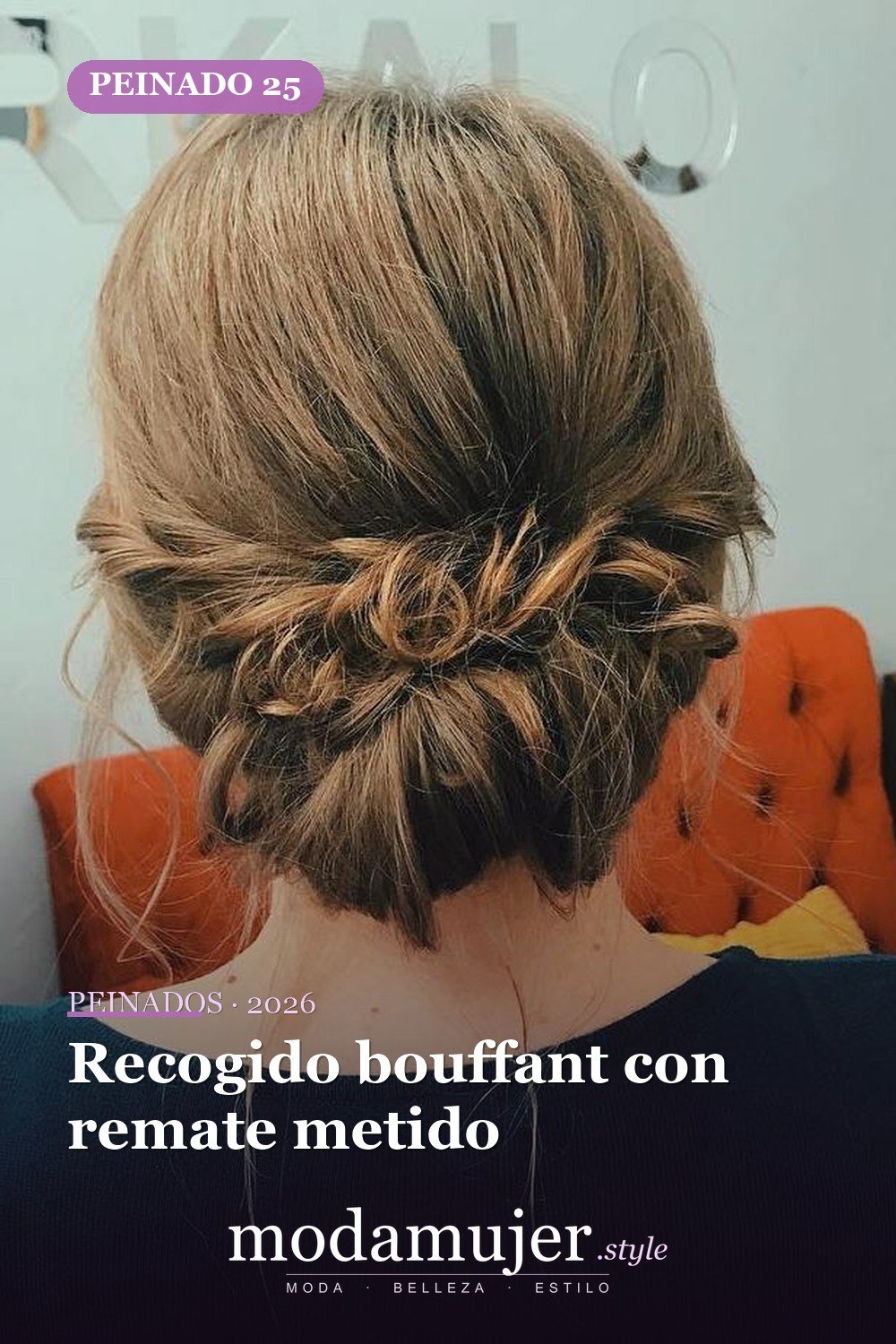 Recogido bouffant con remate metido — 50 maravillosos peinados para cabello medio que inspiran nuevos looks