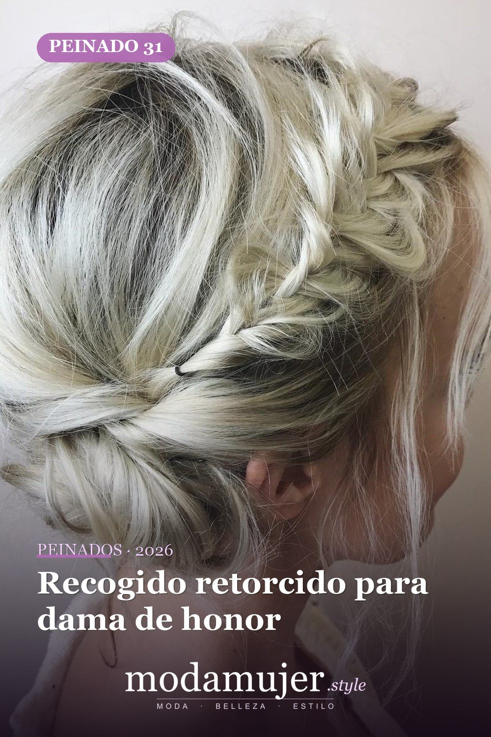 Recogido retorcido para dama de honor — 50 maravillosos peinados para cabello medio que inspiran nuevos looks