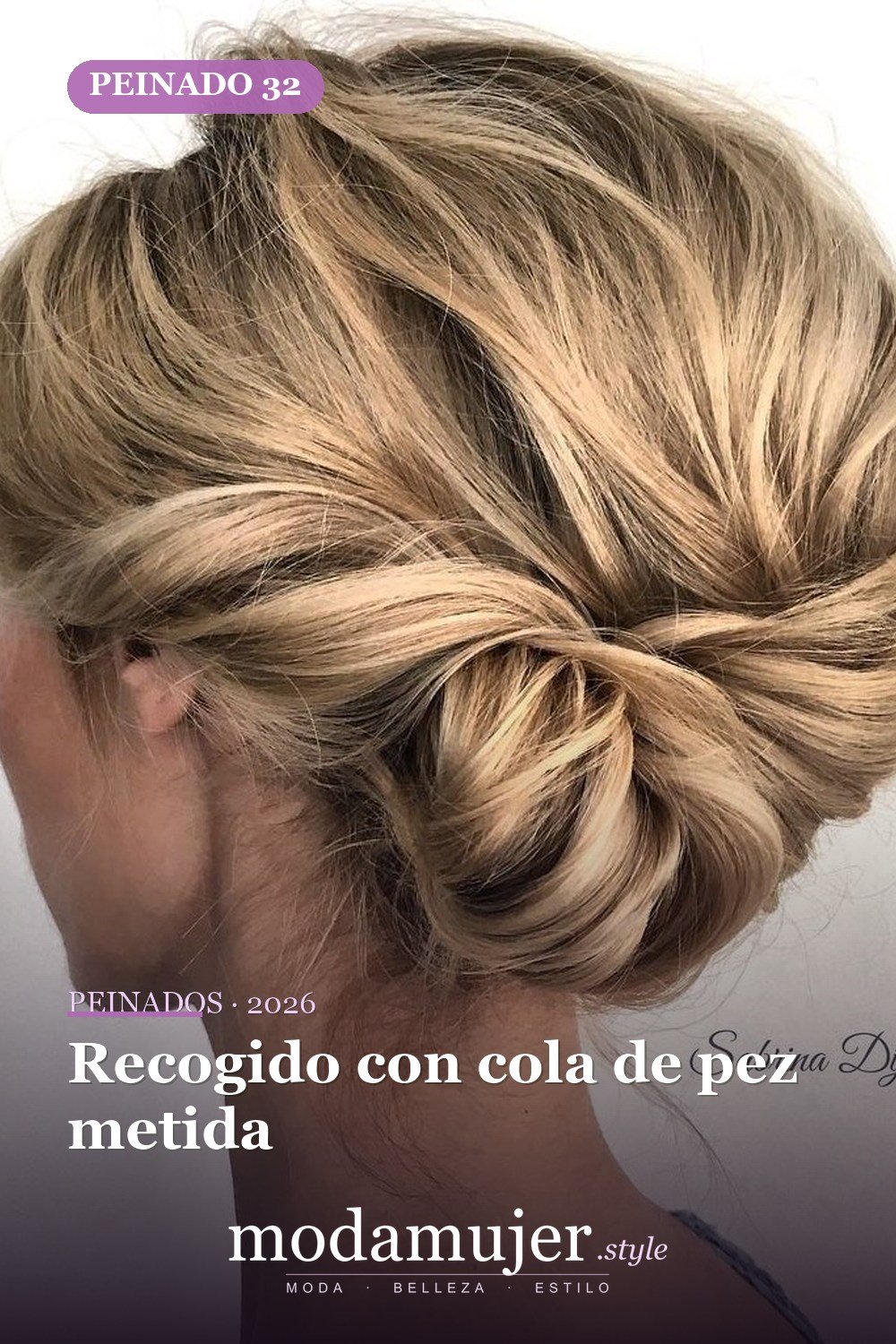 Recogido con cola de pez metida — 50 maravillosos peinados para cabello medio que inspiran nuevos looks