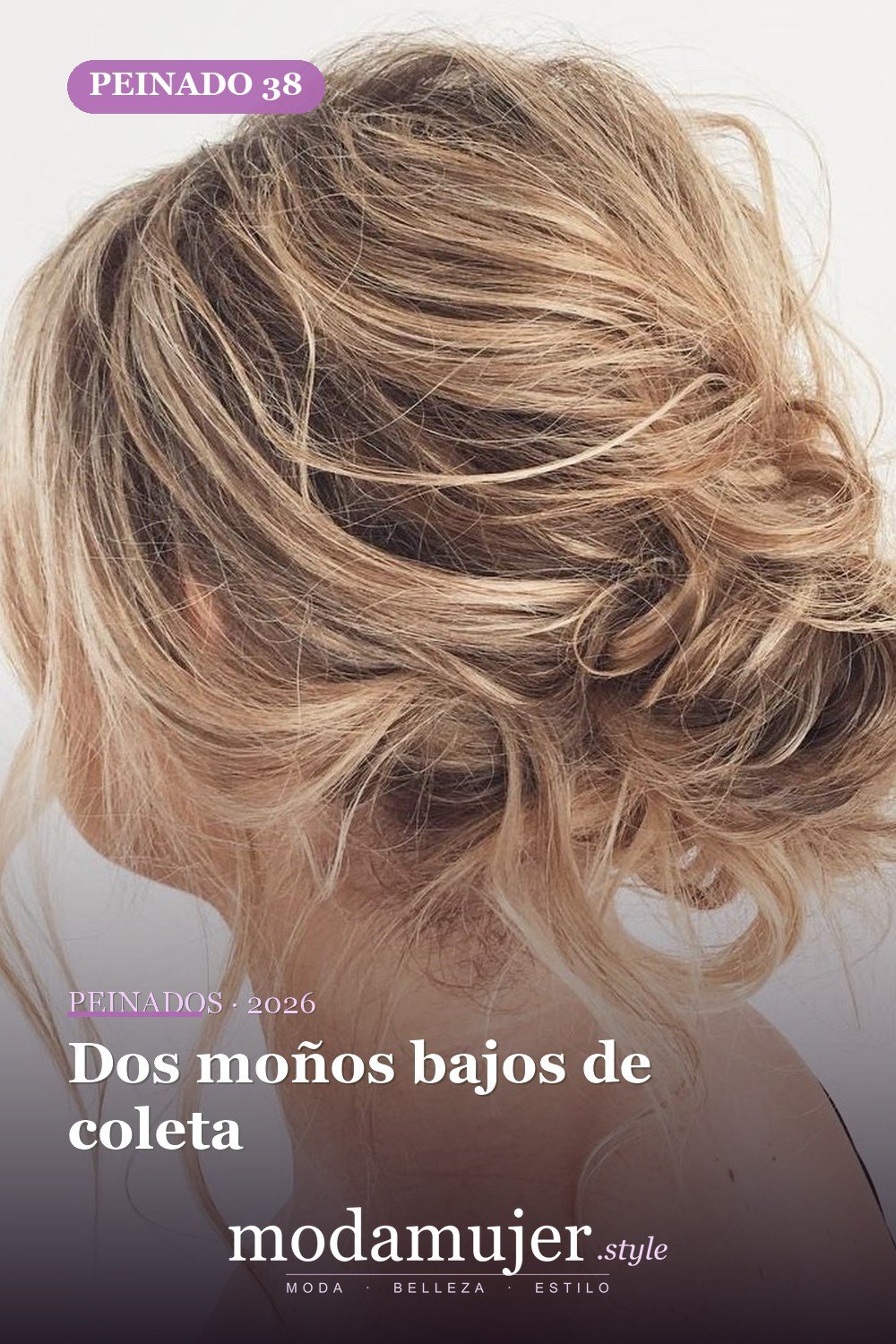 Dos moños bajos de coleta — 50 maravillosos peinados para cabello medio que inspiran nuevos looks