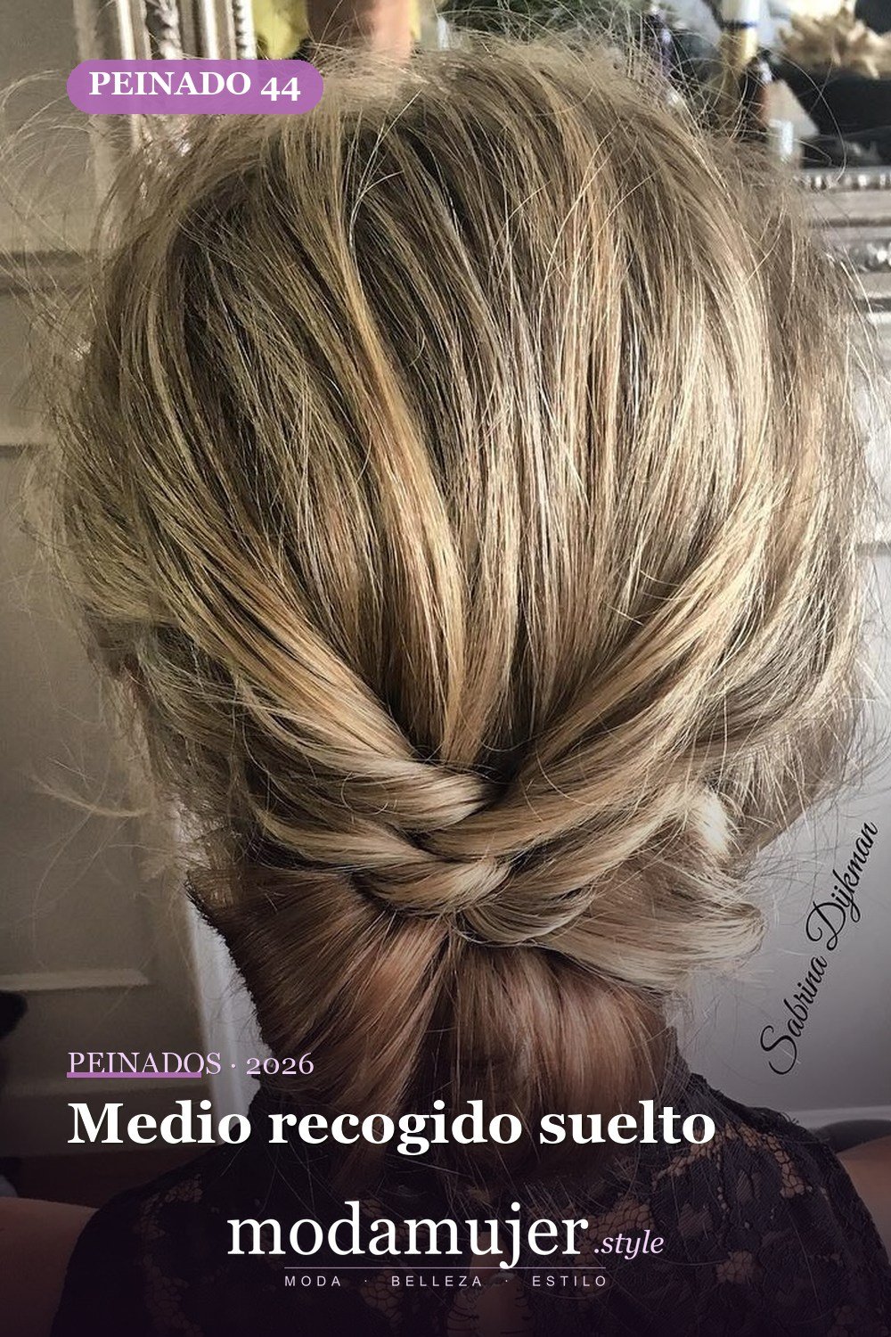 Medio recogido suelto — 50 maravillosos peinados para cabello medio que inspiran nuevos looks