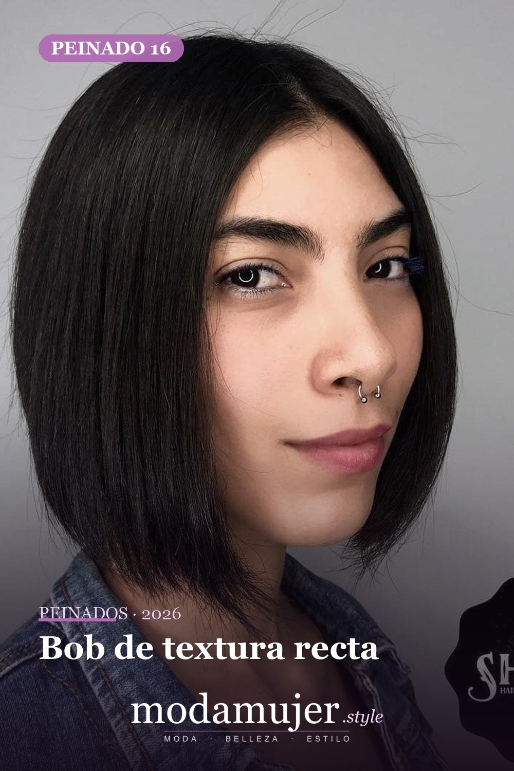 Bob de textura recta — 50 mejores cortes de pelo para caras largas en 2026
