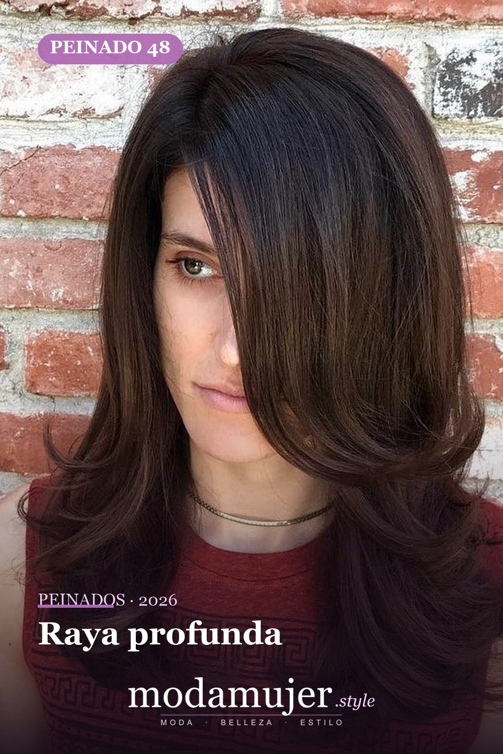 Raya profunda — 50 mejores cortes de pelo para caras largas en 2026