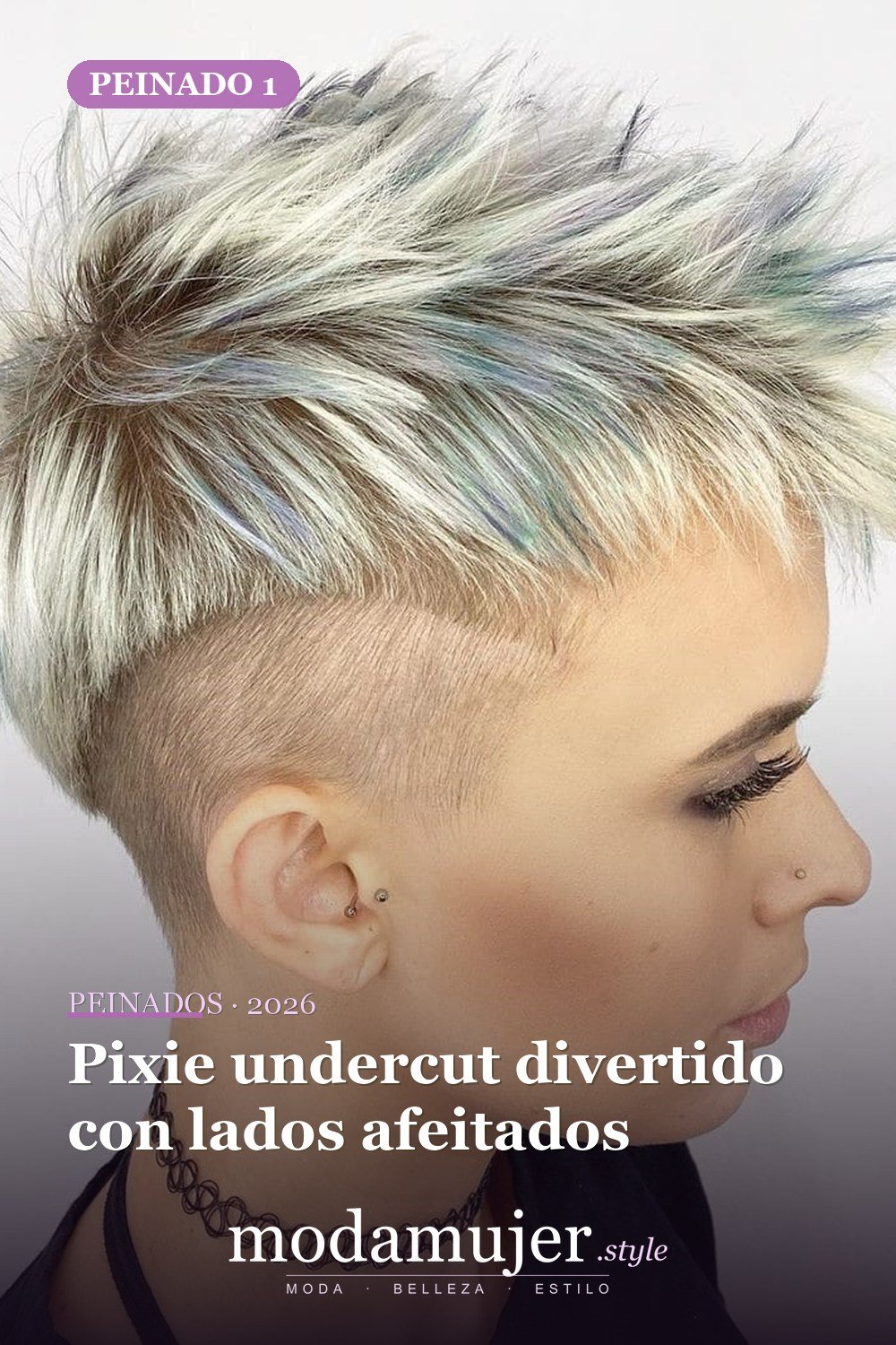 Pixie undercut divertido con lados afeitados — 50 mejores ideas de cortes y peinados pixie para 2026