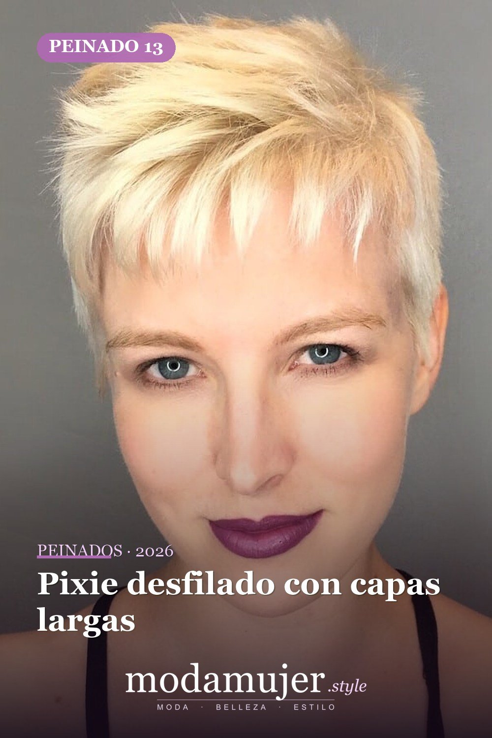 Pixie desfilado con capas largas — 50 mejores ideas de cortes y peinados pixie para 2026